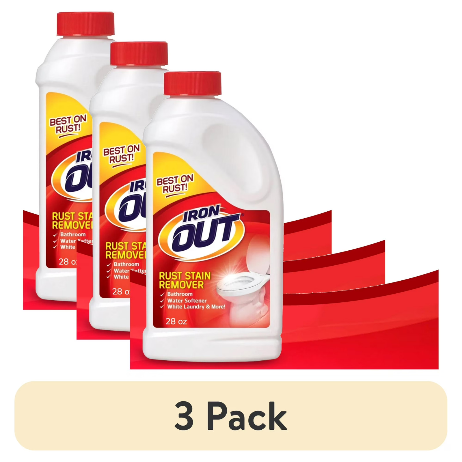 (3 pack) IRON OUT Rust Stain Remover Powder, 1 lb 12 oz Bottle..