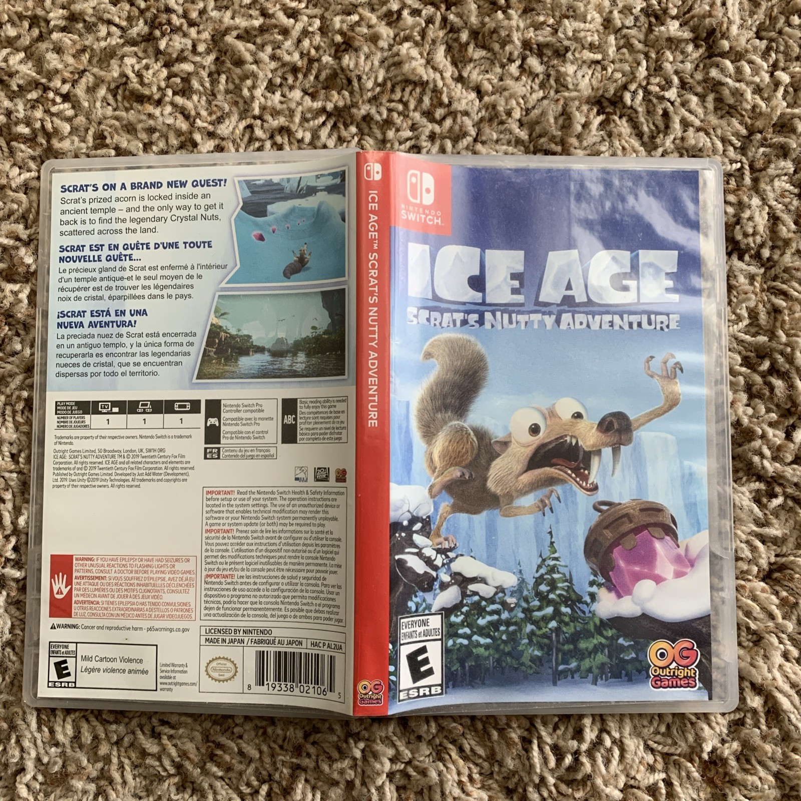 Empty Replacement Case & Artwork! Ice Age Scrat’s Nutty Adventure - Switch