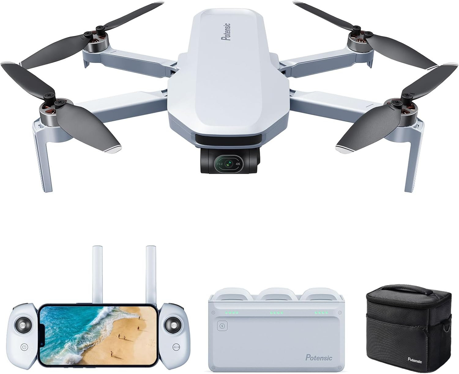 ATOM 4K GPS Drone, 3-Axis Gimbal, 96 Mins Flight, 6KM Transmission | 4K/30FPS Qu