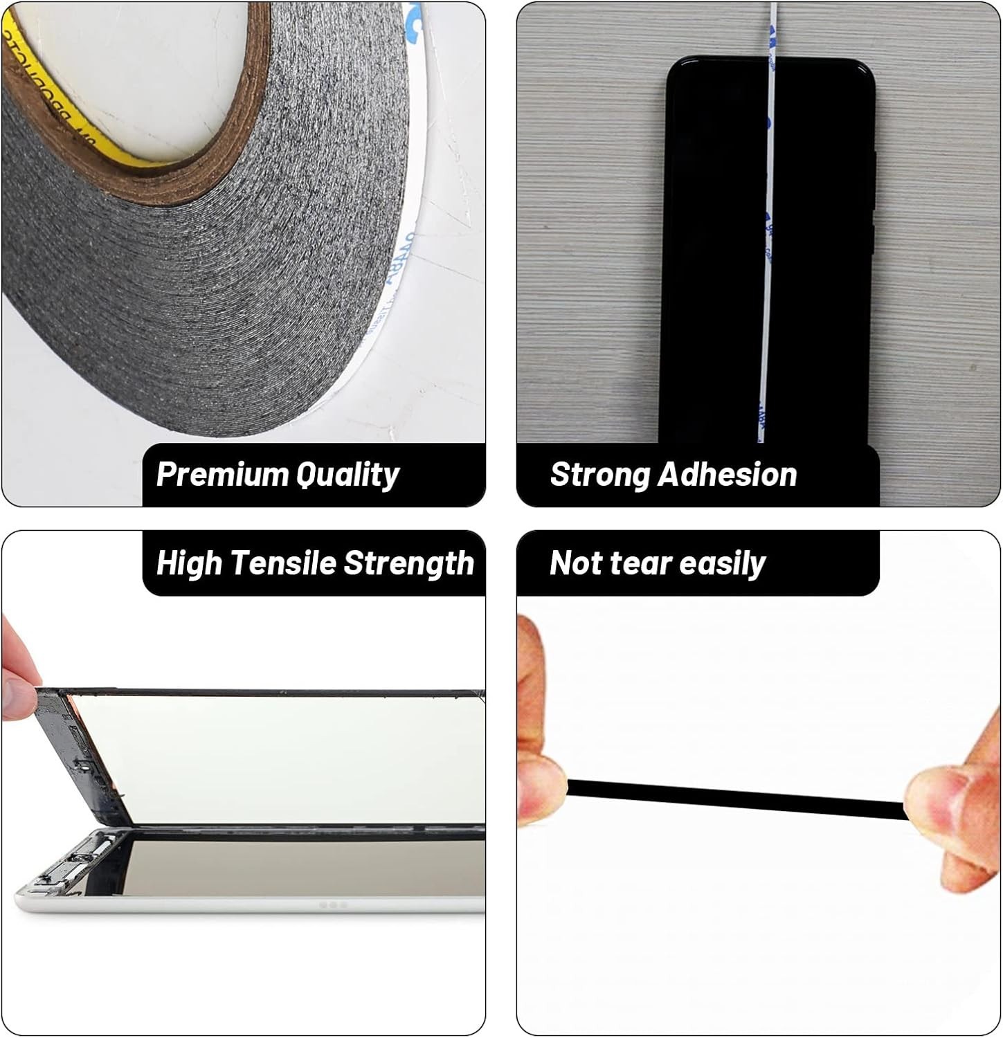 Cinta Doble Cara Delgada 2mm/3mm x 50M con Pinza para Reparacion Pantalla LCD