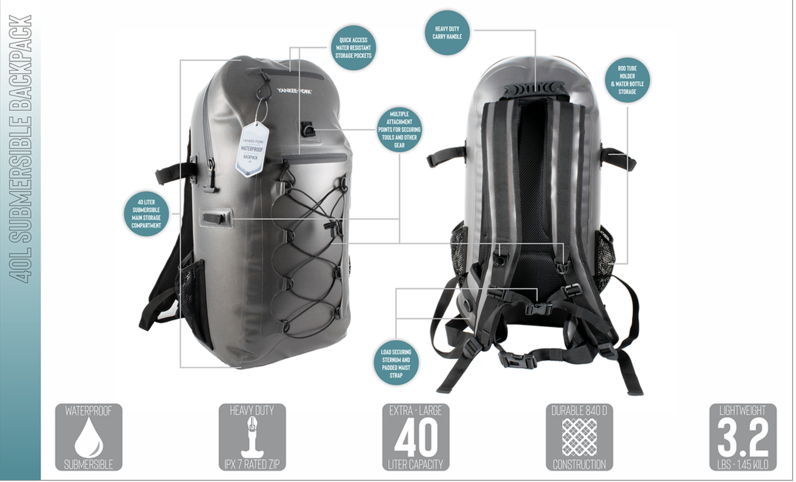 Yankee Fork Waterproof Fly Fishing Back Pack