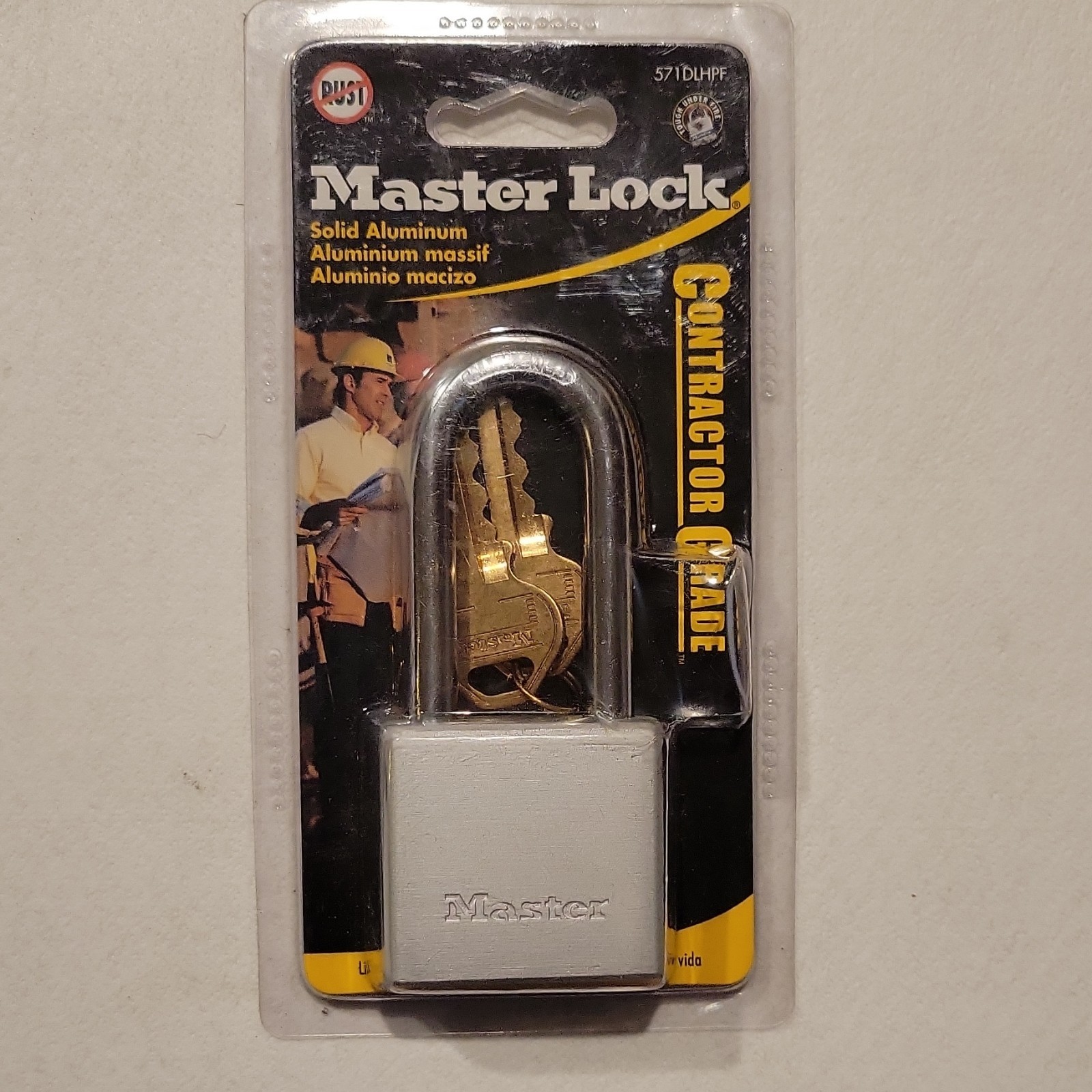 Master Lock 571DLHPF Aluminum/Steel Keyed Padlock High Security 2 Keys Silver