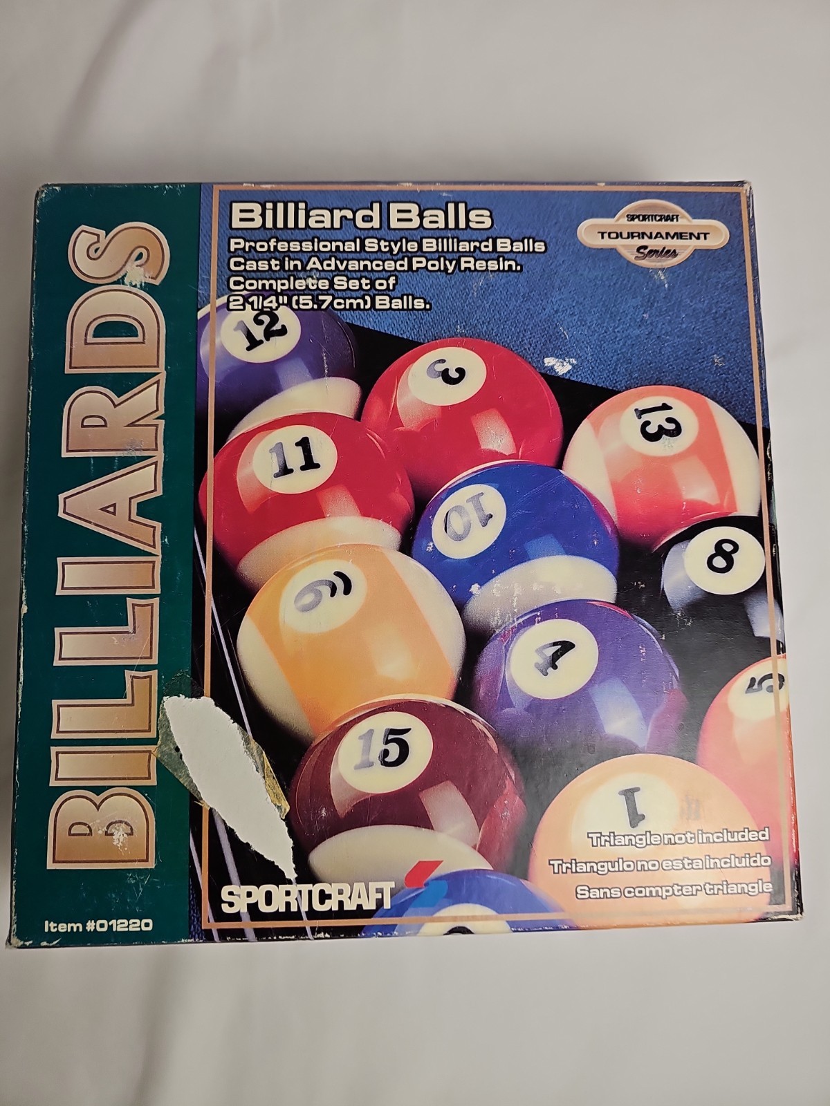 Vintage Sportcraft Tournament Series Billiard Balls Set 2-1/4" Pool Balls