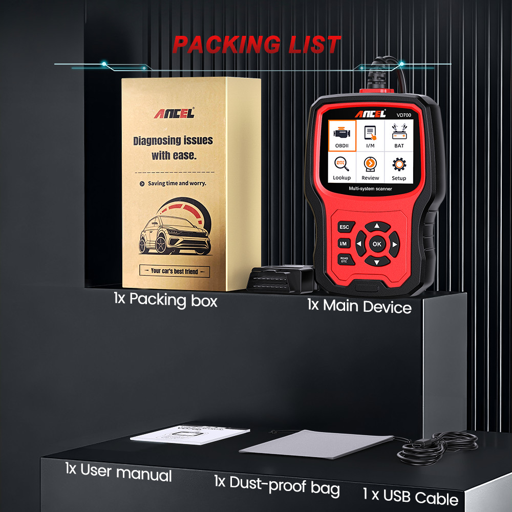 ANCEL VD700-US For VW Car OBD2 Scanner Fault Code Reader All System Diagnostic