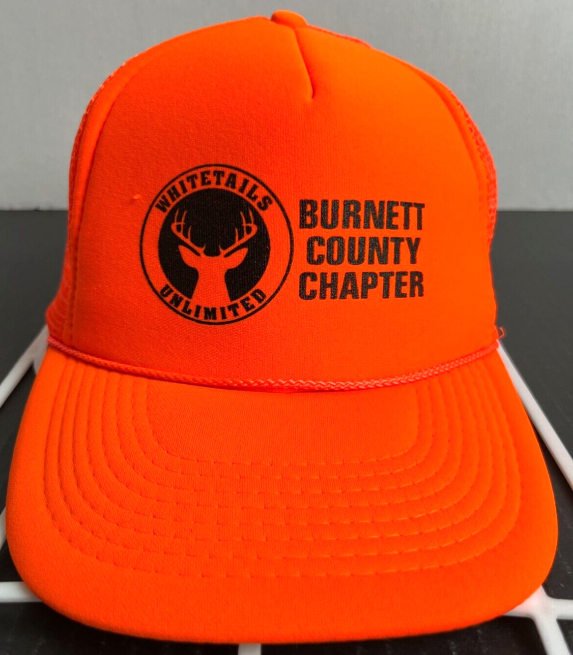 Whitetails Unlimited Hunting Hat Cap Hunter Orange Buck SnapBack Foam Rope