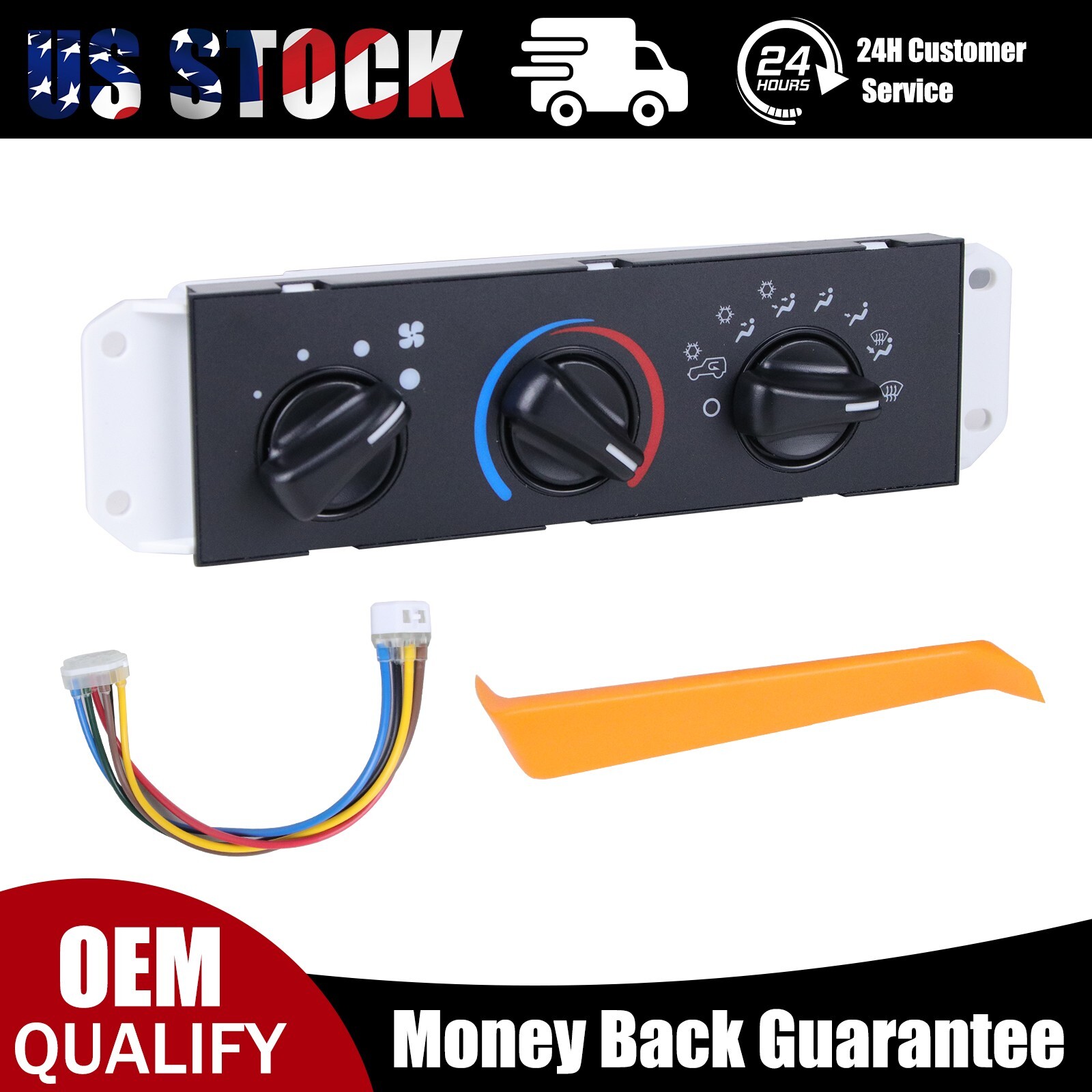 55037473AB For Jeep Wrangler 99-04 Heater Heat Fan Climate Control Switch w/ AC