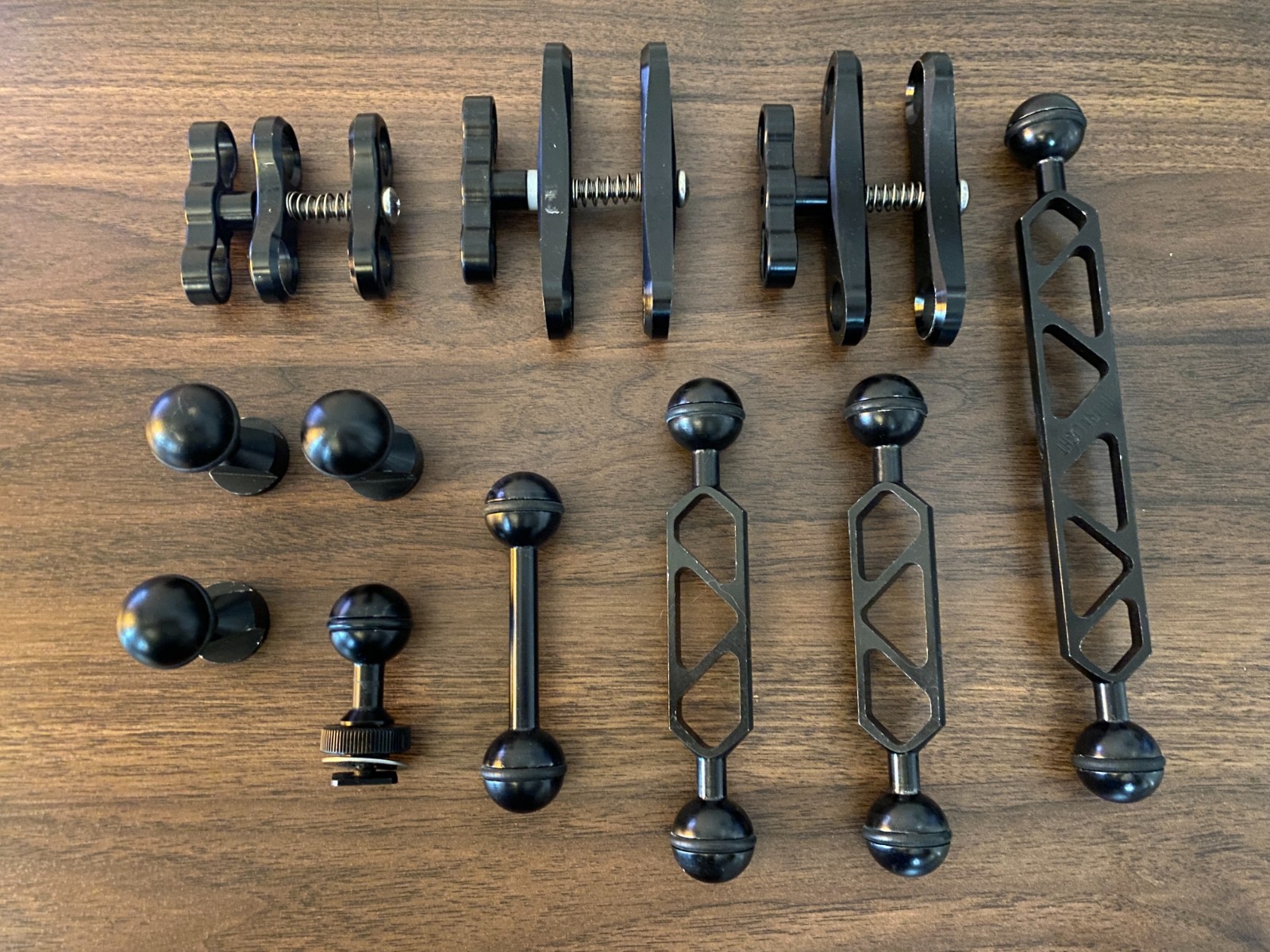 Ultra Light Rig Magic Arm Lot Pieces with Dual Ball Heads Extensions and Clamps
