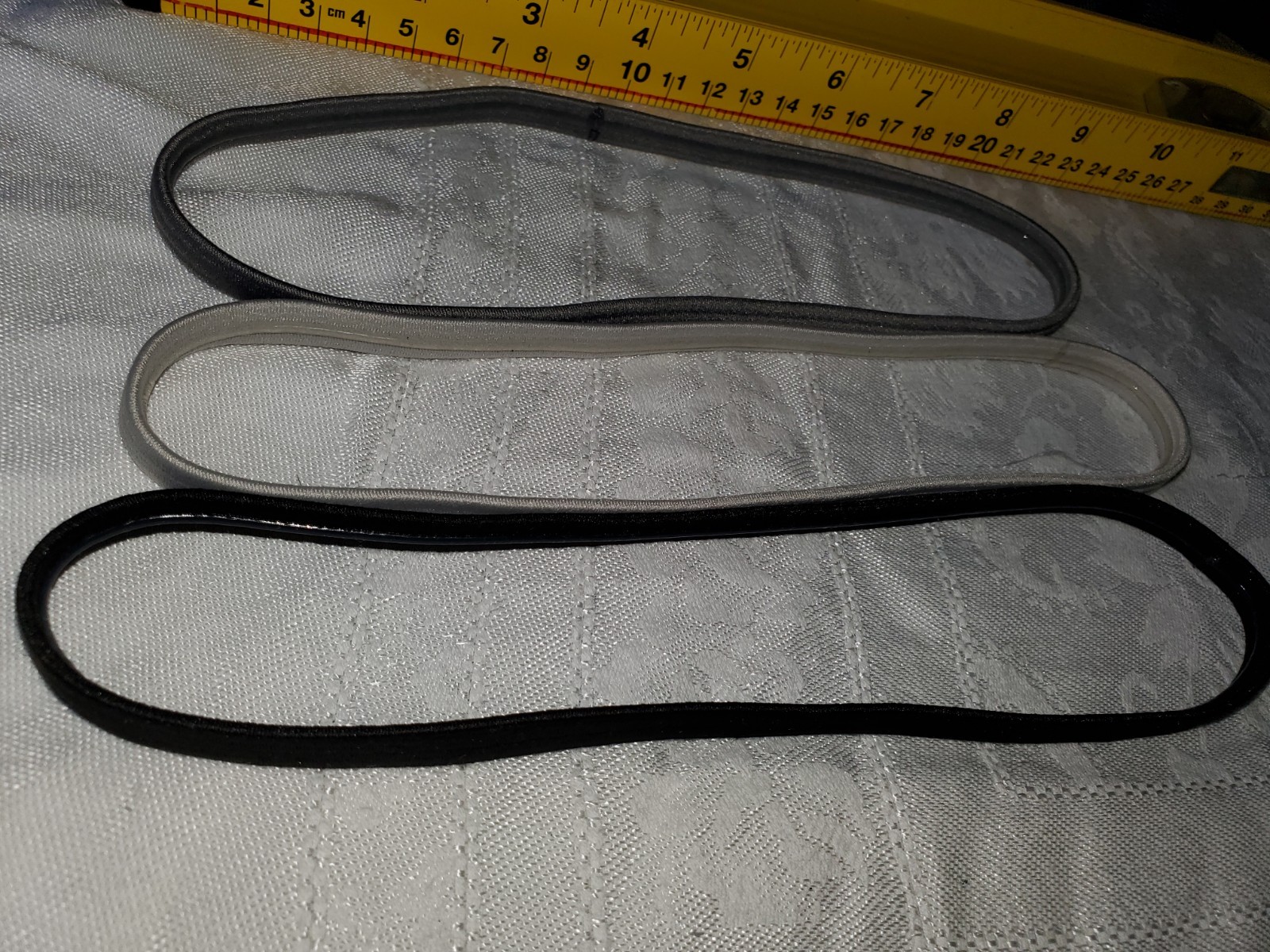 No-Slip Grip Headbands, Black, White, Gray 3 CT1cm Long Elastic Headbands Men