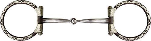 Showman Brown Steel Snaffle Style Bit w/ Barbwire Silver Trim