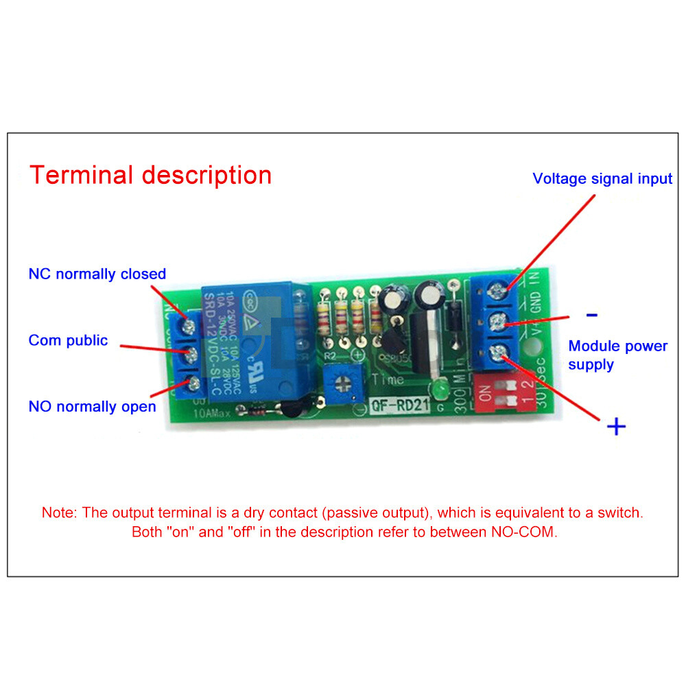 DC 5V 12V 24V Adjustable Time Delay Timing Timer Relay Switch Turn ON/OFF Module