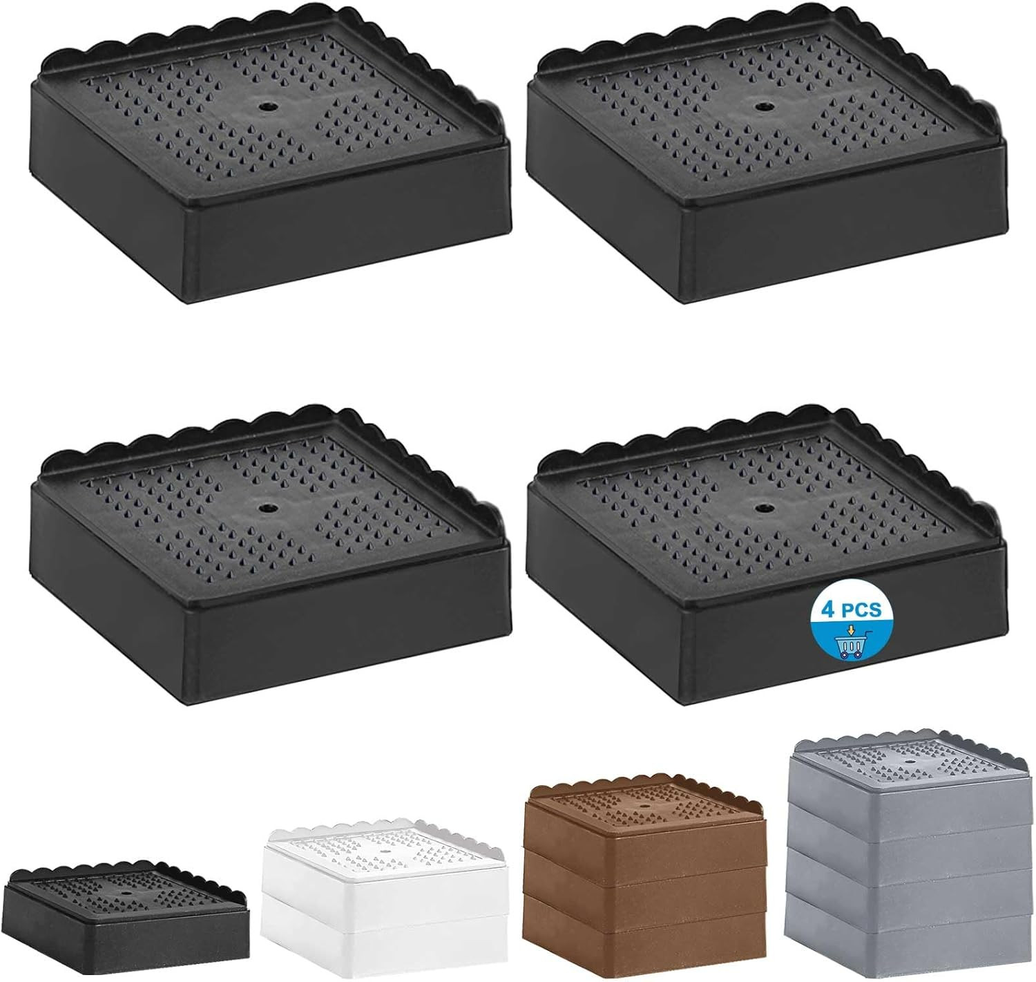 Bed Risers 1 inch, 2 inch, 3 inch, 4 inch Heavy Duty, Adjustable Furniture Riser
