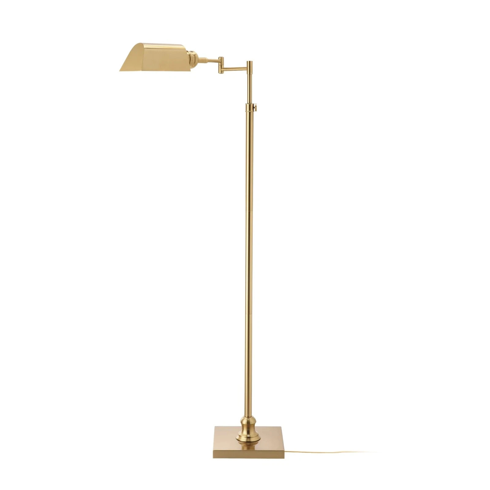 Floor Lamp Swing Arm Task 360 Rotatable Adjustable Height Antique Brass Bright