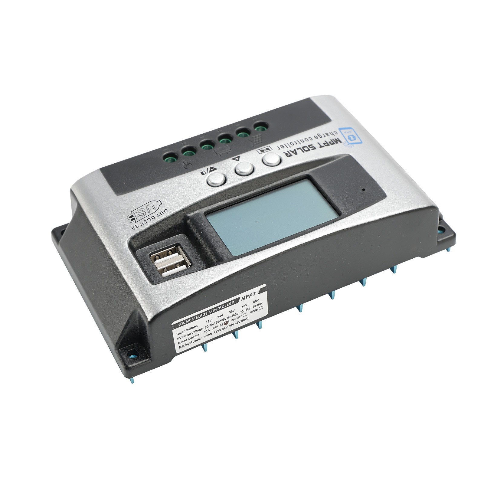 30A MPPT High Energy Solar Controller APP to Remotely Manage DSP Controller