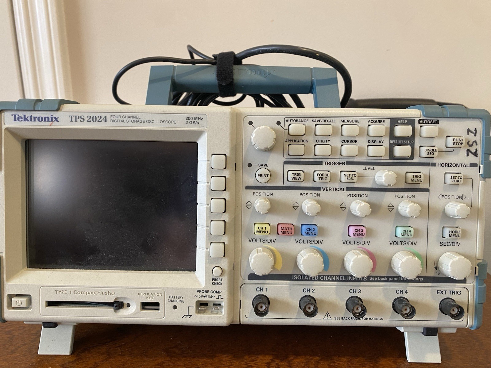 Tektronix TPS2024 four-channel digital storage oscilloscope featuring 200 MHz