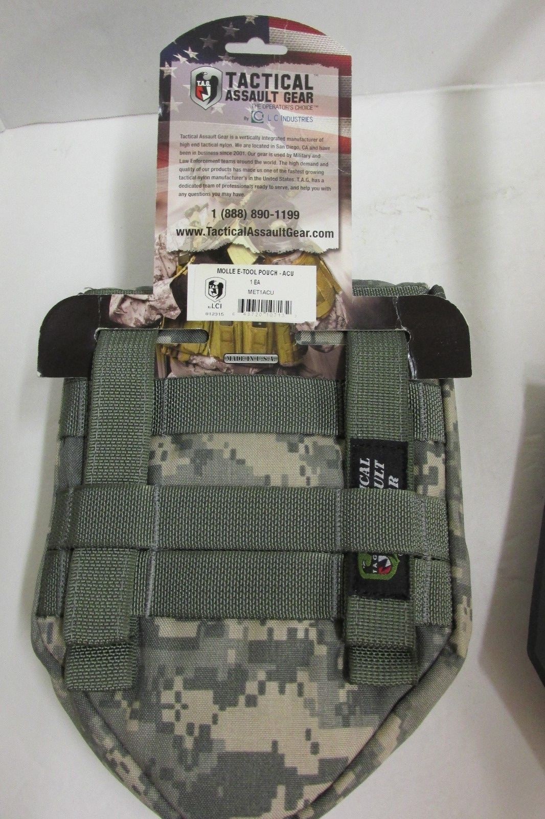 US GI Trifold SHOVEL Entrenching Tool 1990 Ames & ACU Camo Cover Pouch Molle TAG