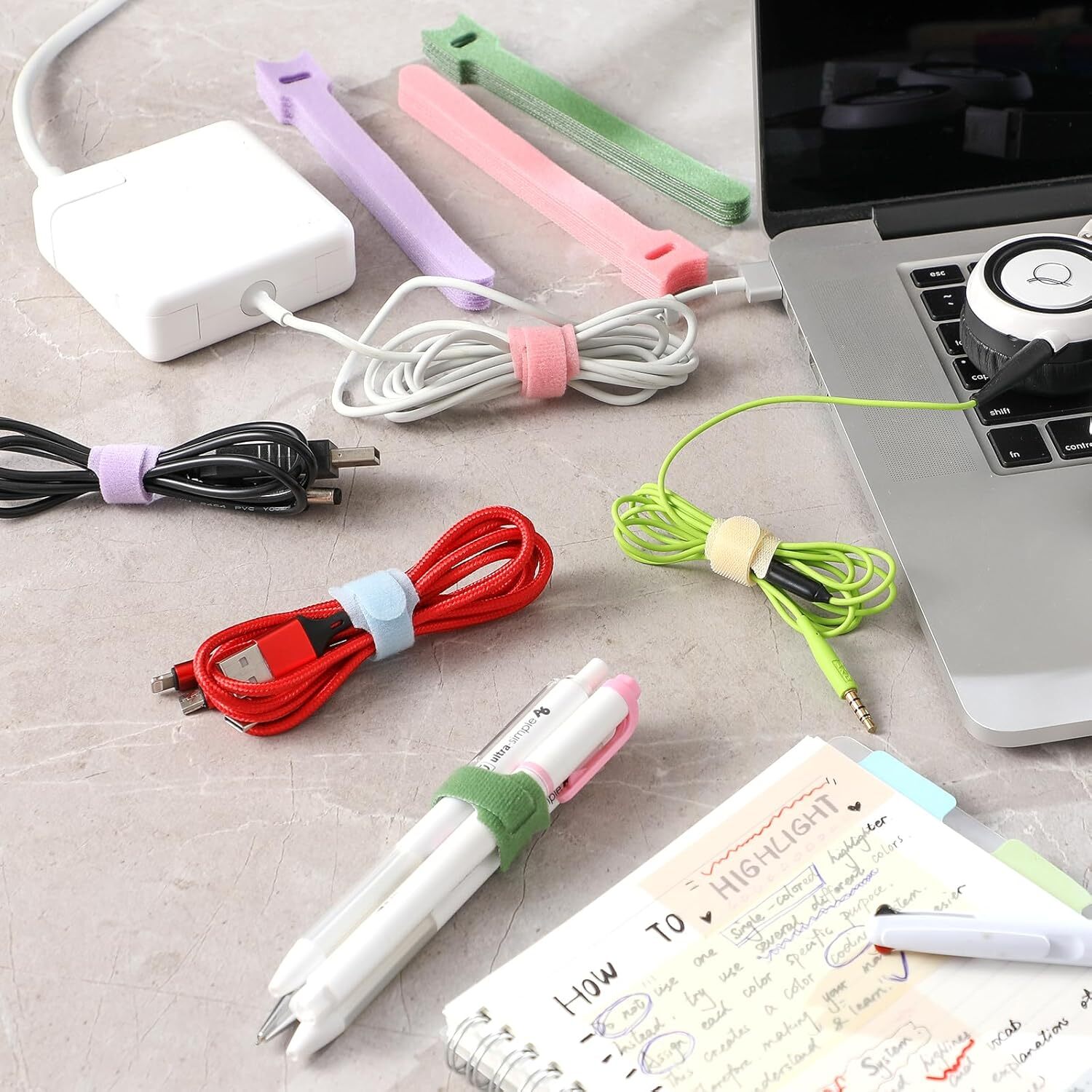 200PCS Cable Ties, 6 inch Multi-Colour Ties for Management,...