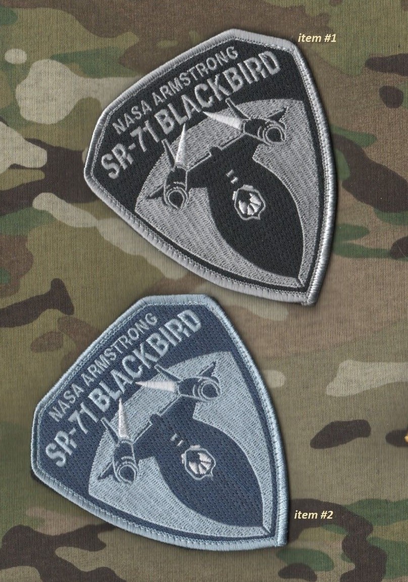 SKUNK WORKS SR-71 BLACKBIRD velkrō burdock 2-PATCH: NASA RESEARCH YF-12 PLANE