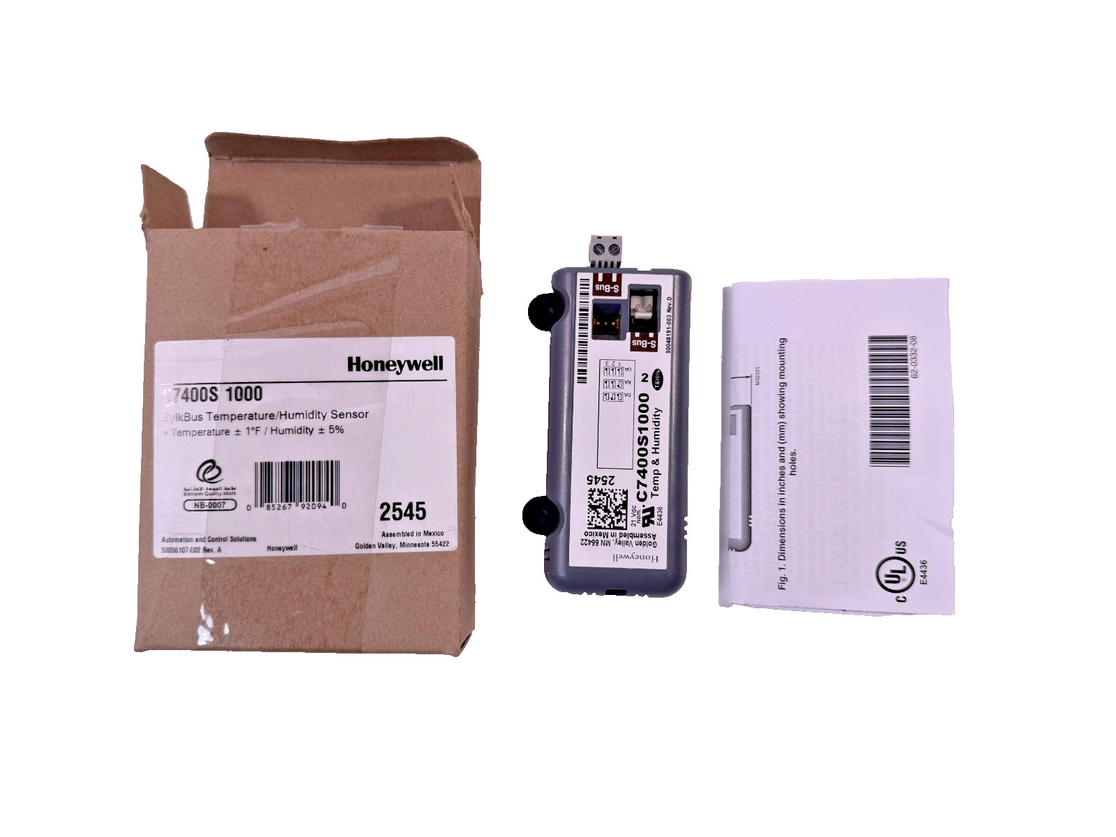NEW Honeywell C7400S 1000 Digital Enthalpy Sensor For W7220 Economizer SylkBus