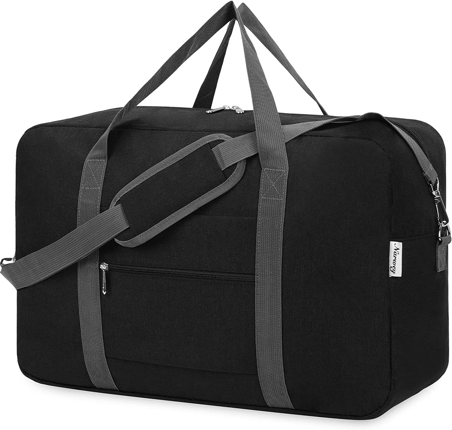 For United Airlines Foldable Carry on Bag 22x14x9 Travel Duffel 40L Black
