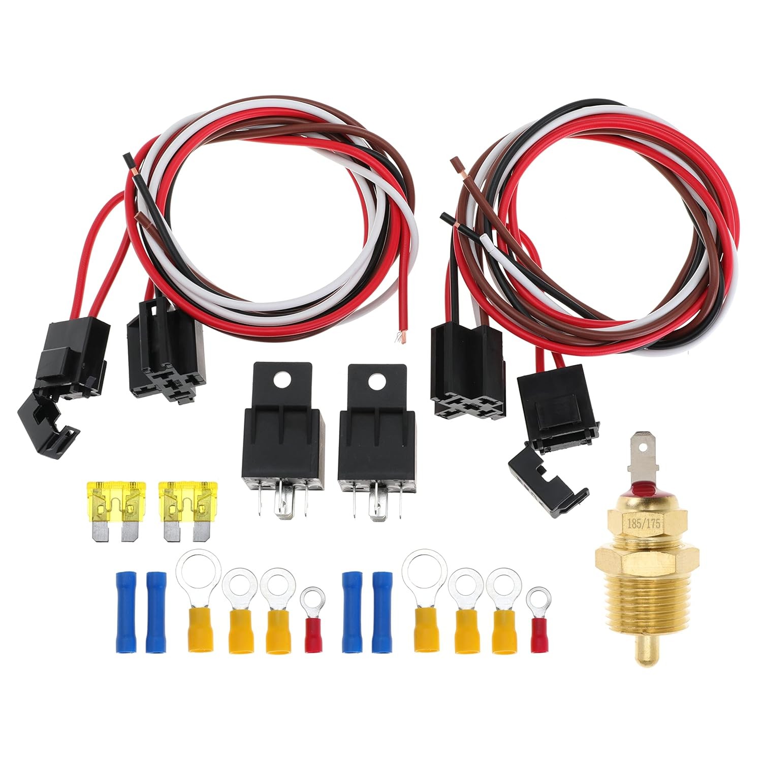 Dual Electric Fan Wiring Kit Dual Fan Relay Kit with Thermostat Radiator Fan Tem