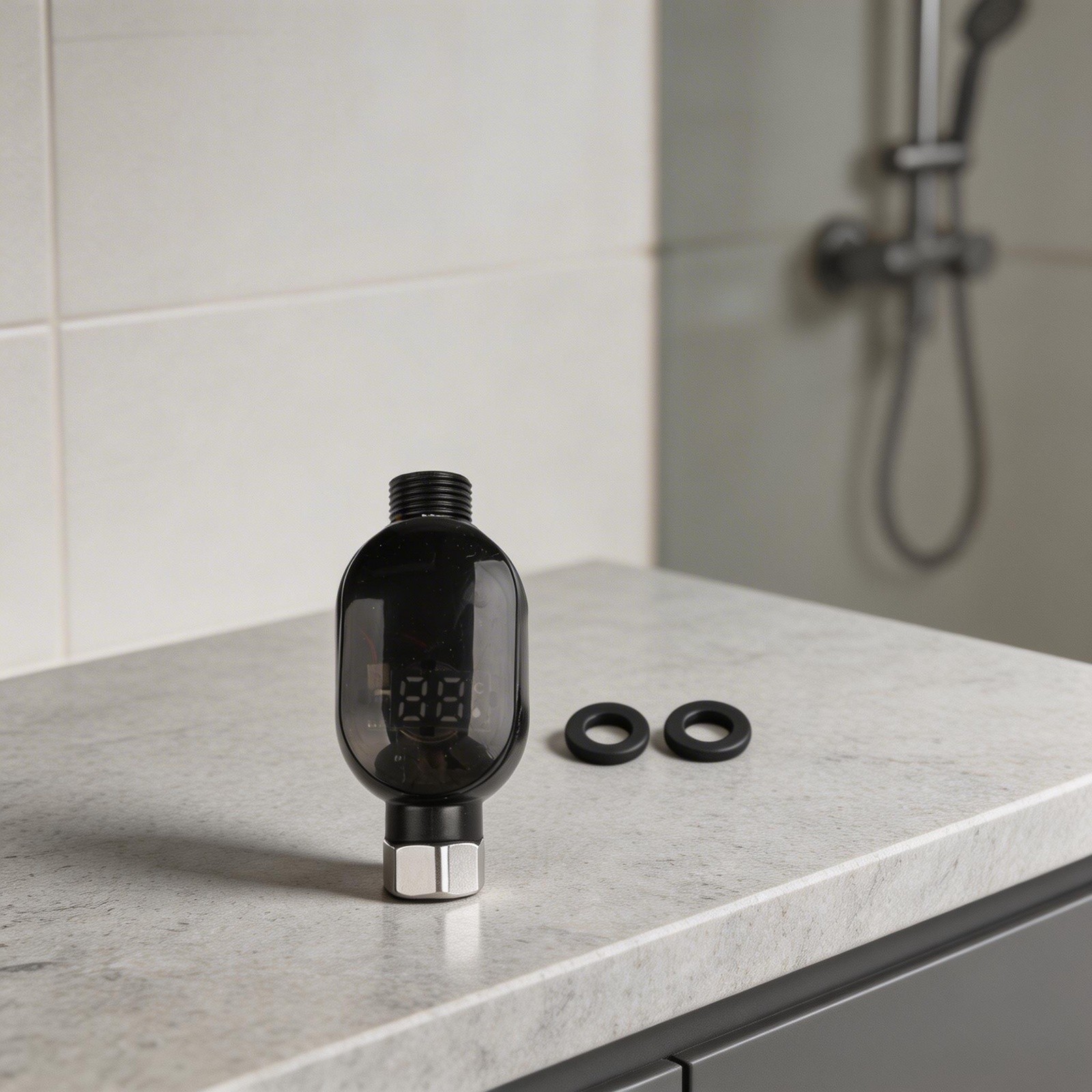 Compact Shower Thermometer with Intelligent Temperature Display System