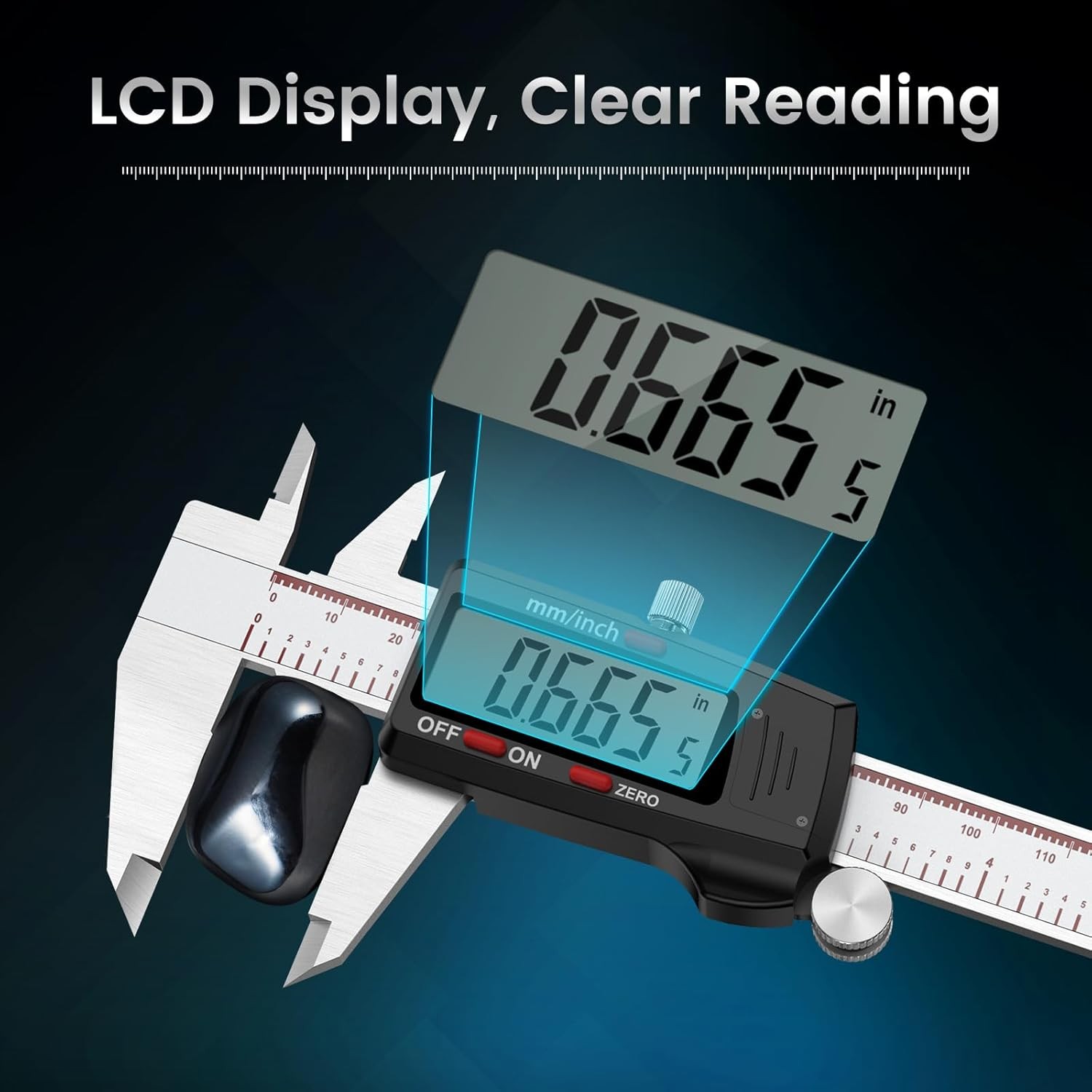 Digital Caliper 6 Inch, Measuring Tool with Large Industrial 150mm