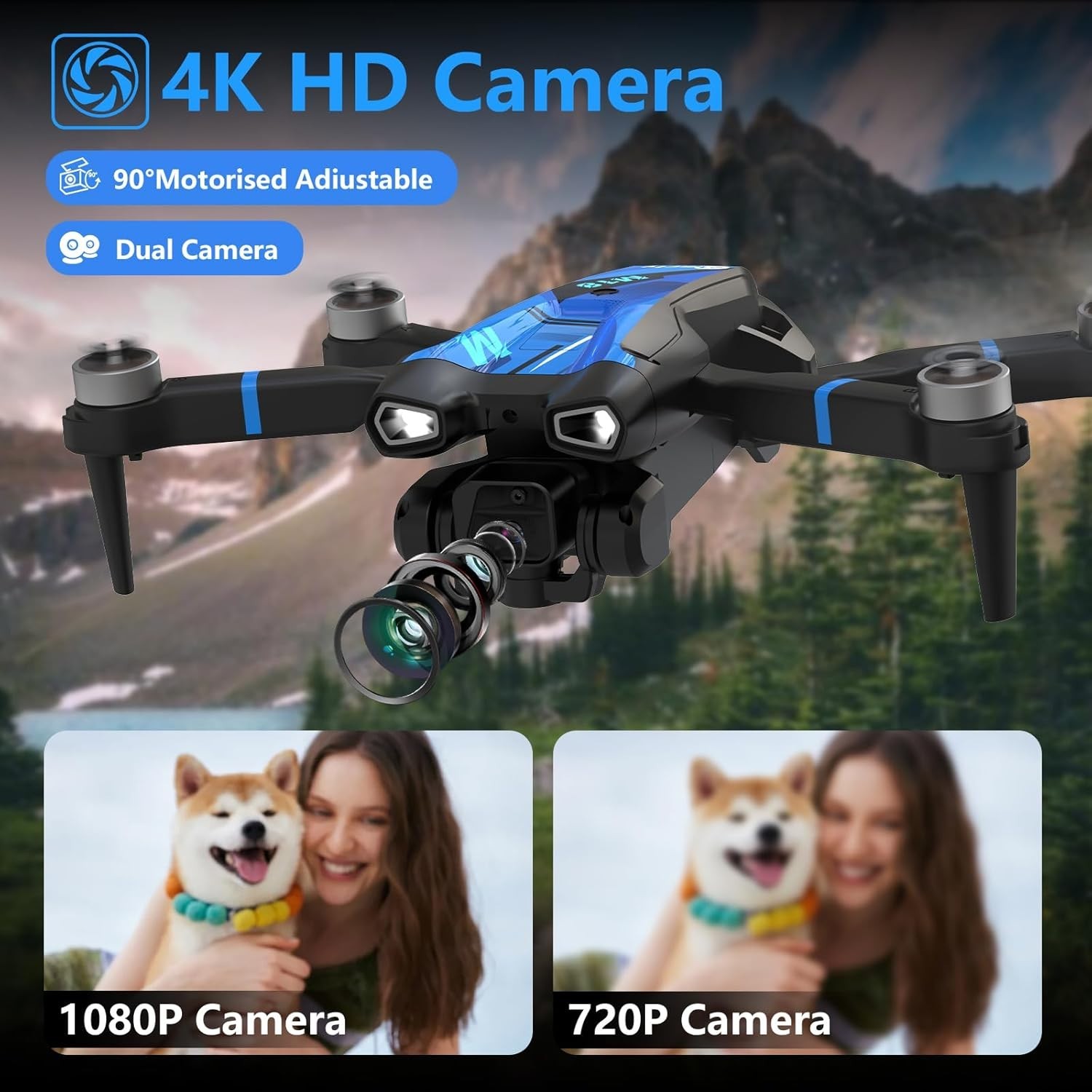 M18LCD Drone with 4K Camera for Adults Drone with Screen on Controller Brushless