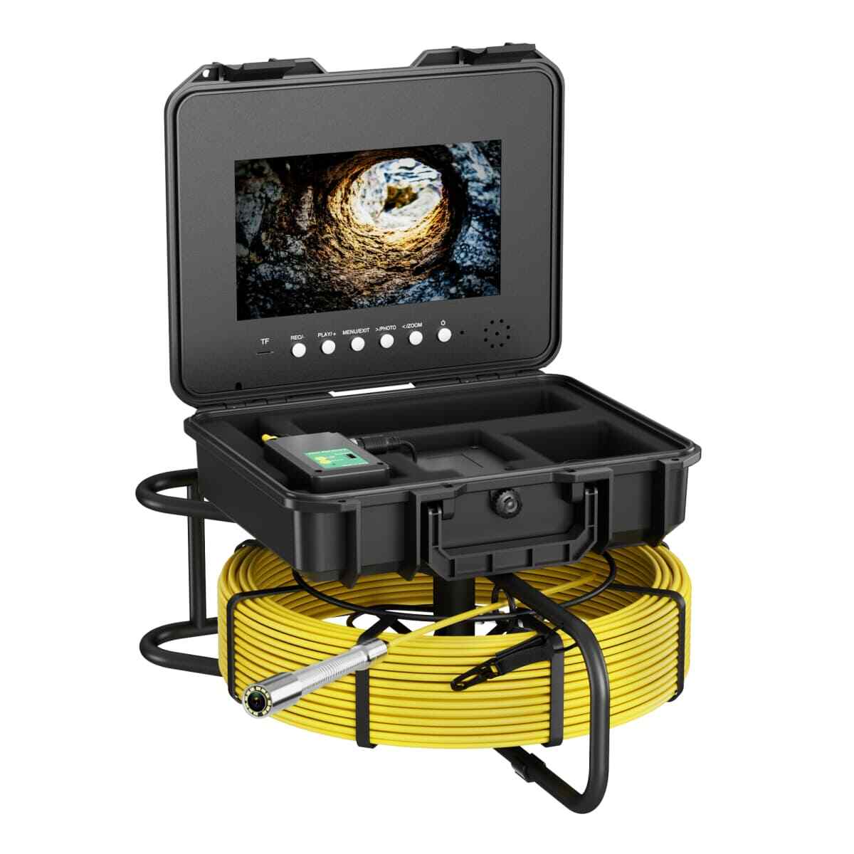 10" Pipe Inspection Camera w/ 512hz Meter Counter Sewer Camera Self Leveling 30M