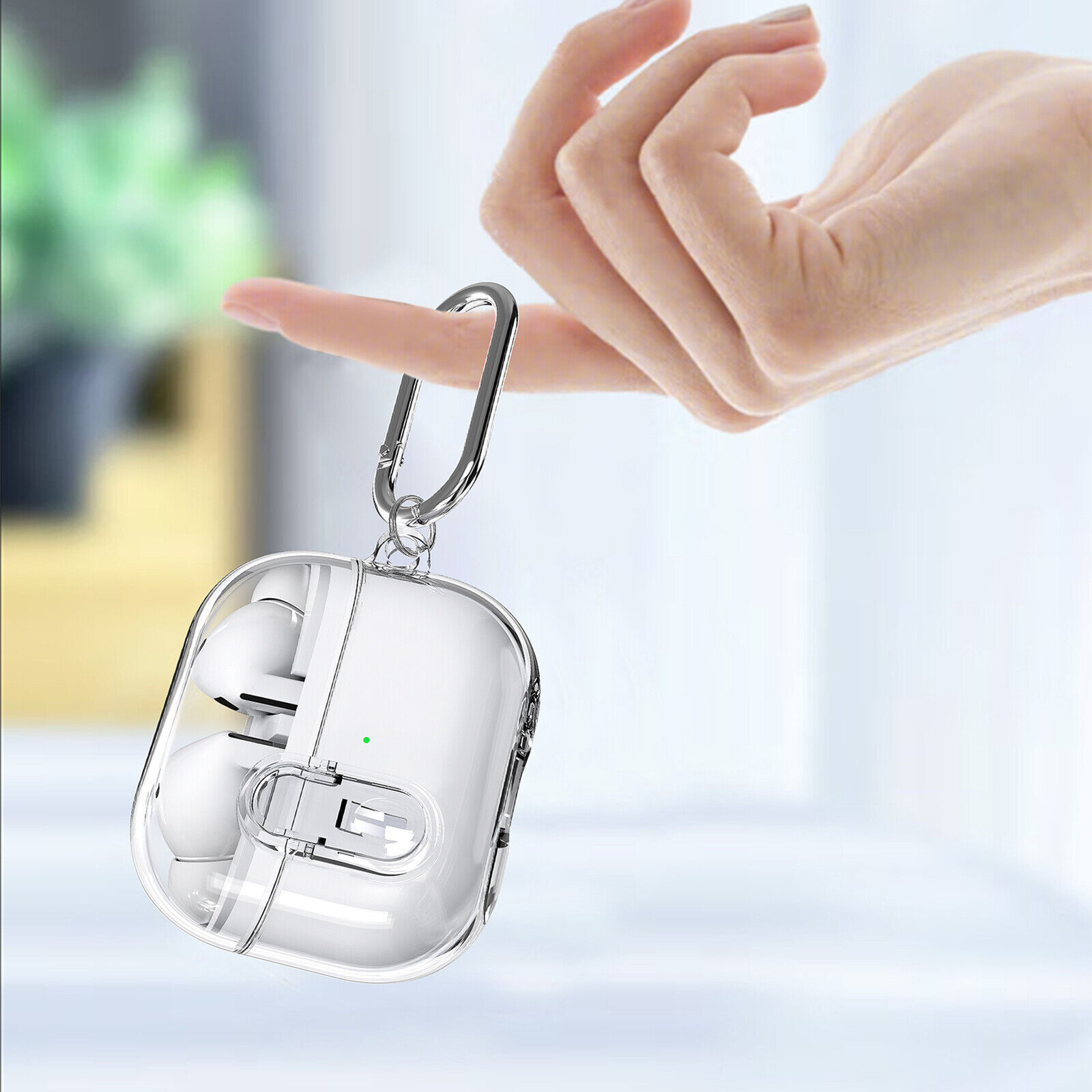 For Samsung Galaxy Buds 3 /3 Pro Shockproof Clear Secure Lock Case with Keychain