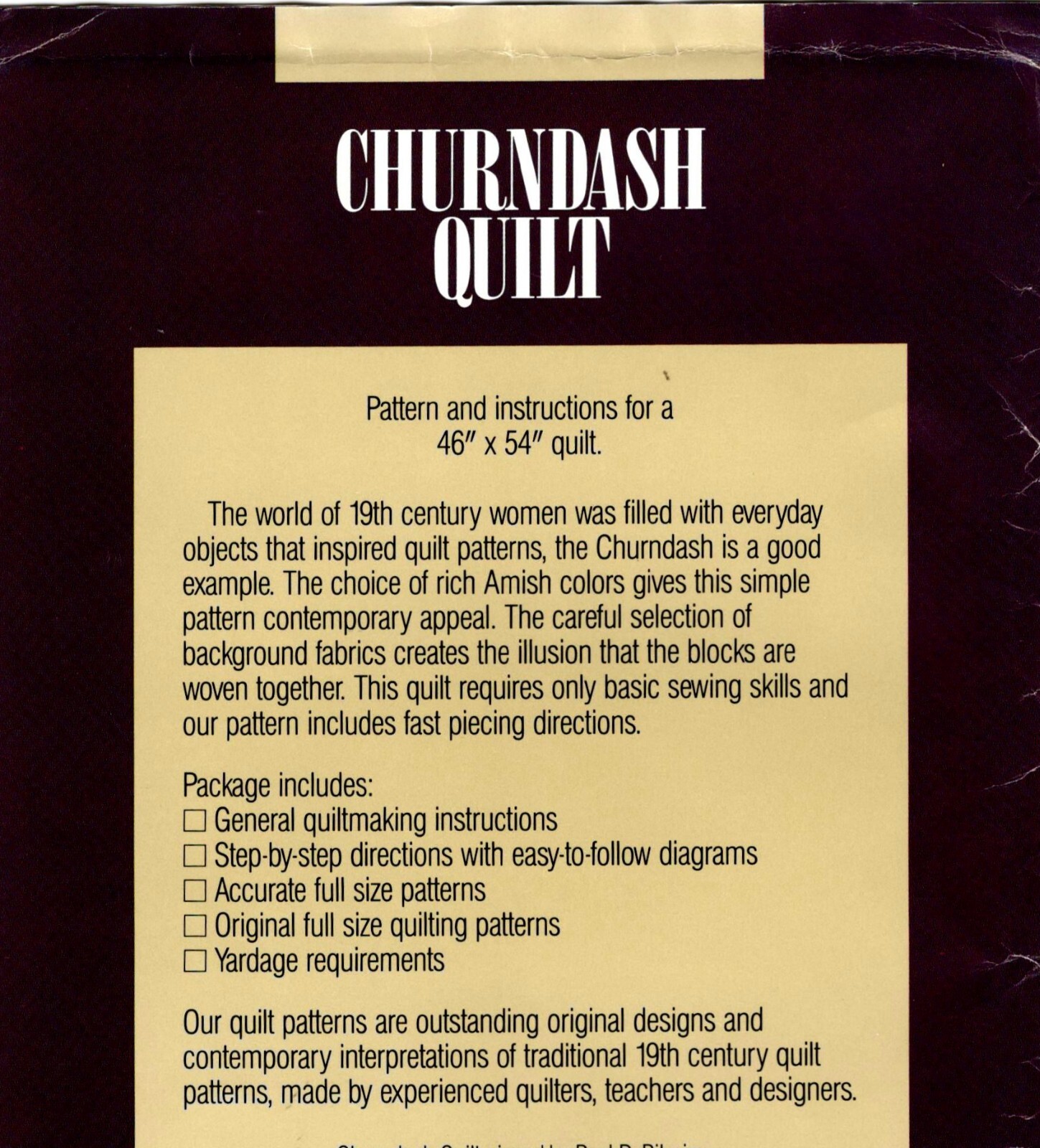 Churndash Quilt Pattern by Pilgrim-Roy Productions