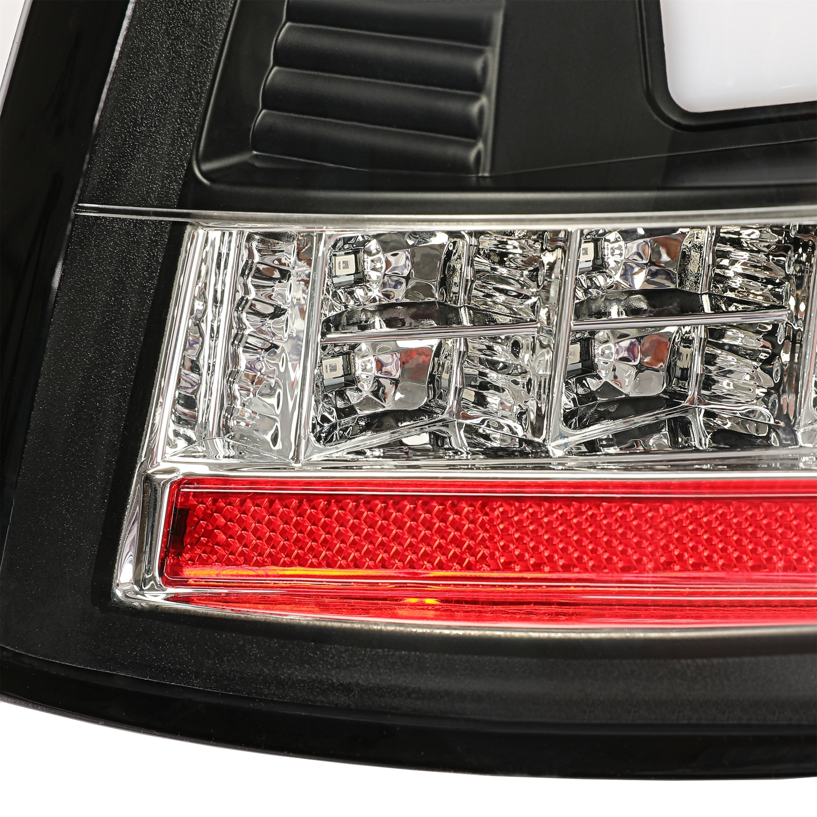 For 1999-2004 Ford Mustang Sequential Signal LED Tail Lights w/ Red Tube Black