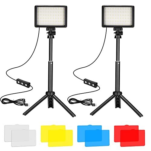 Ci-Fotto LED Video Light 2-Pack 5600K Dimmable USB Photo Lights with Mini