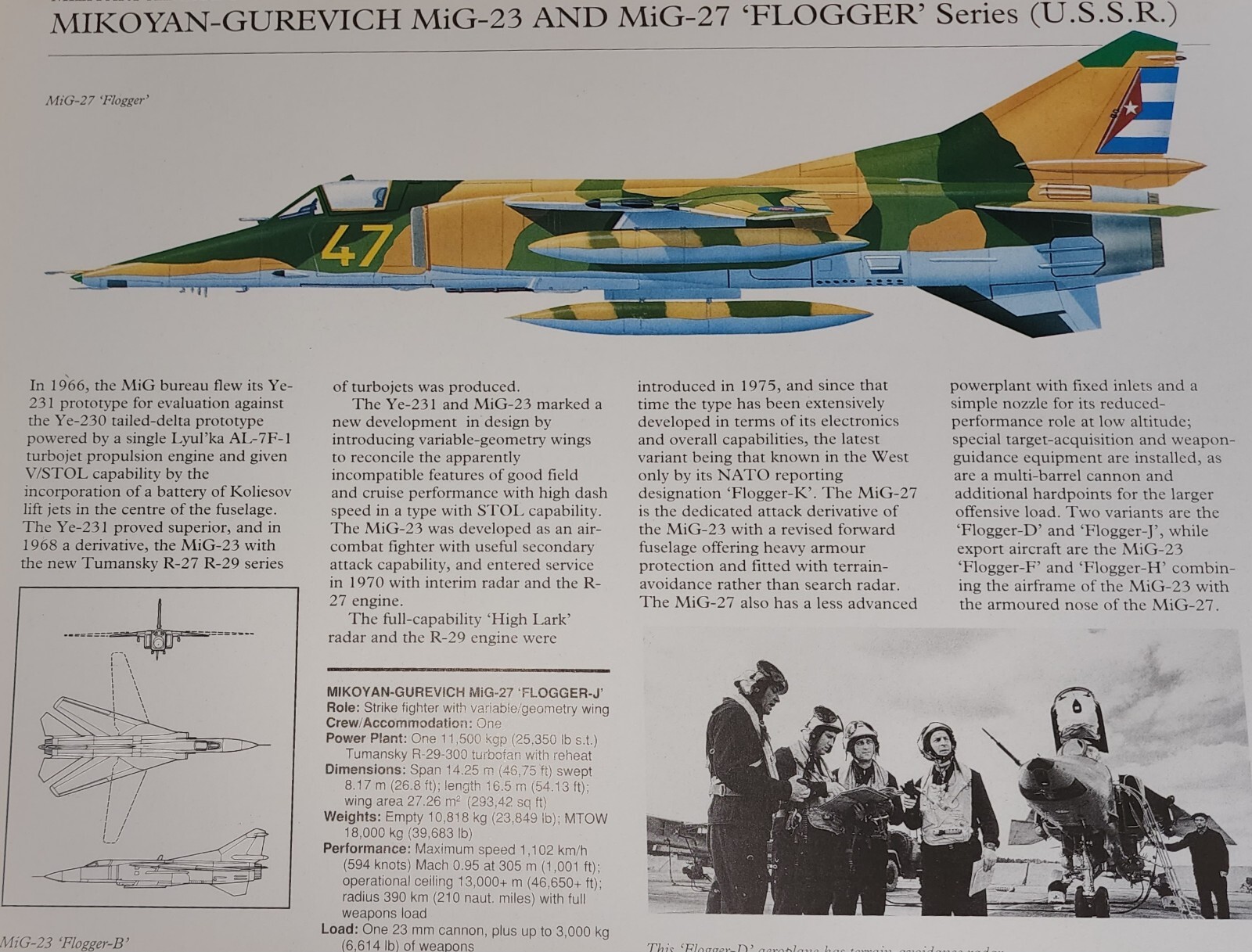Mikoyan Gurevich MiG 27 Flogger Picture Out of Print Aircraft Sheet Wall Art