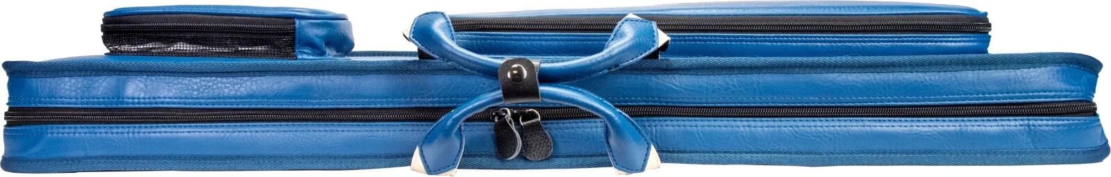 Molinari® Retro 3x6 Professional Pool Cue Case. Blue/Beige