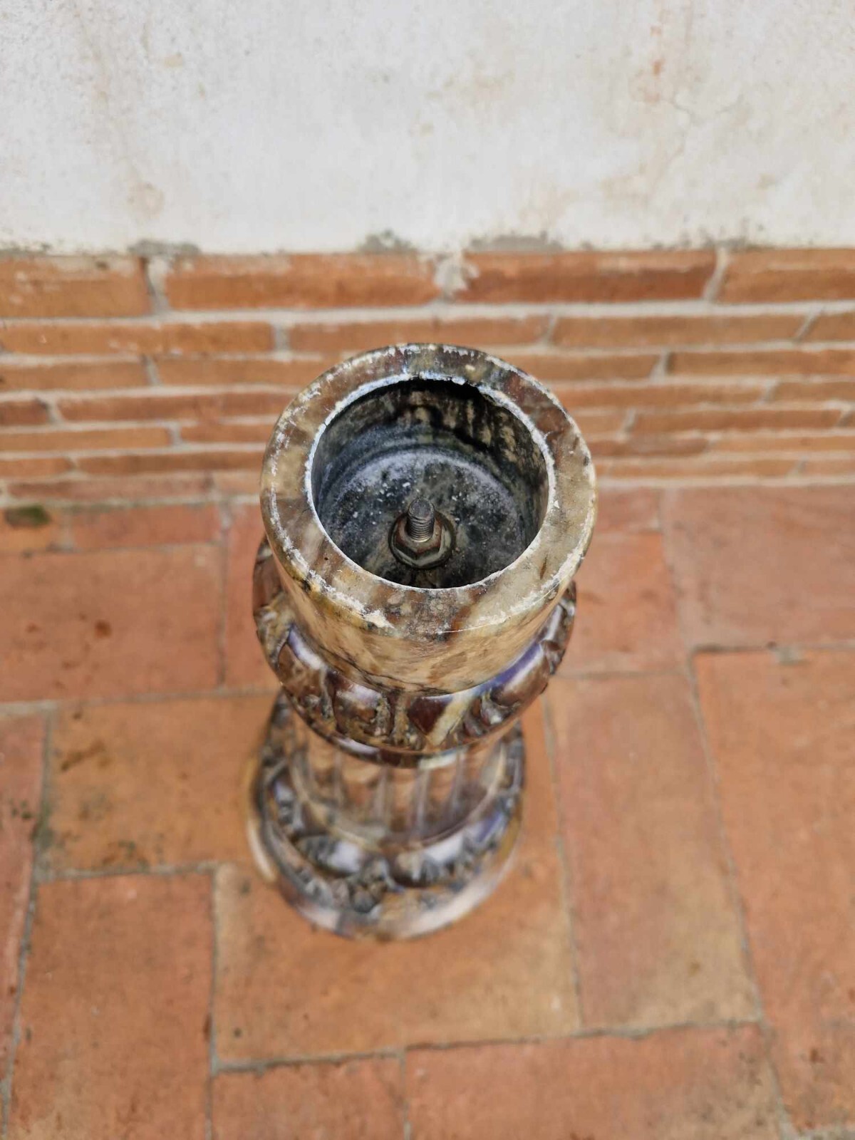 IMPONENTE VASO / LUME IN ALABASTRO (LAMPADA, PIANTANA)