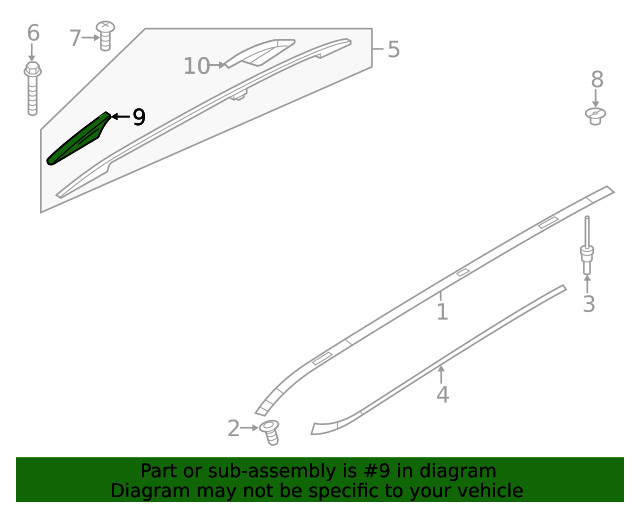 Genuine Nissan Roof Luggage Carrier Side Rail Cap 73830-6JL0A