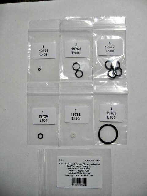FX Impact 3 Power Plenum Valve rod & Valve tube O-ring Kit / R&S 2.2-25FXMV