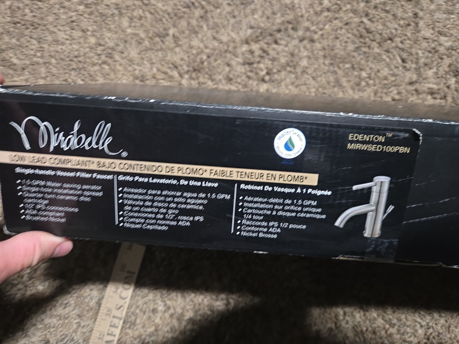 Mirabelle Edenton MIRWSED100PBN Single-Handle Vessel Filler Faucet Brushed Nicke