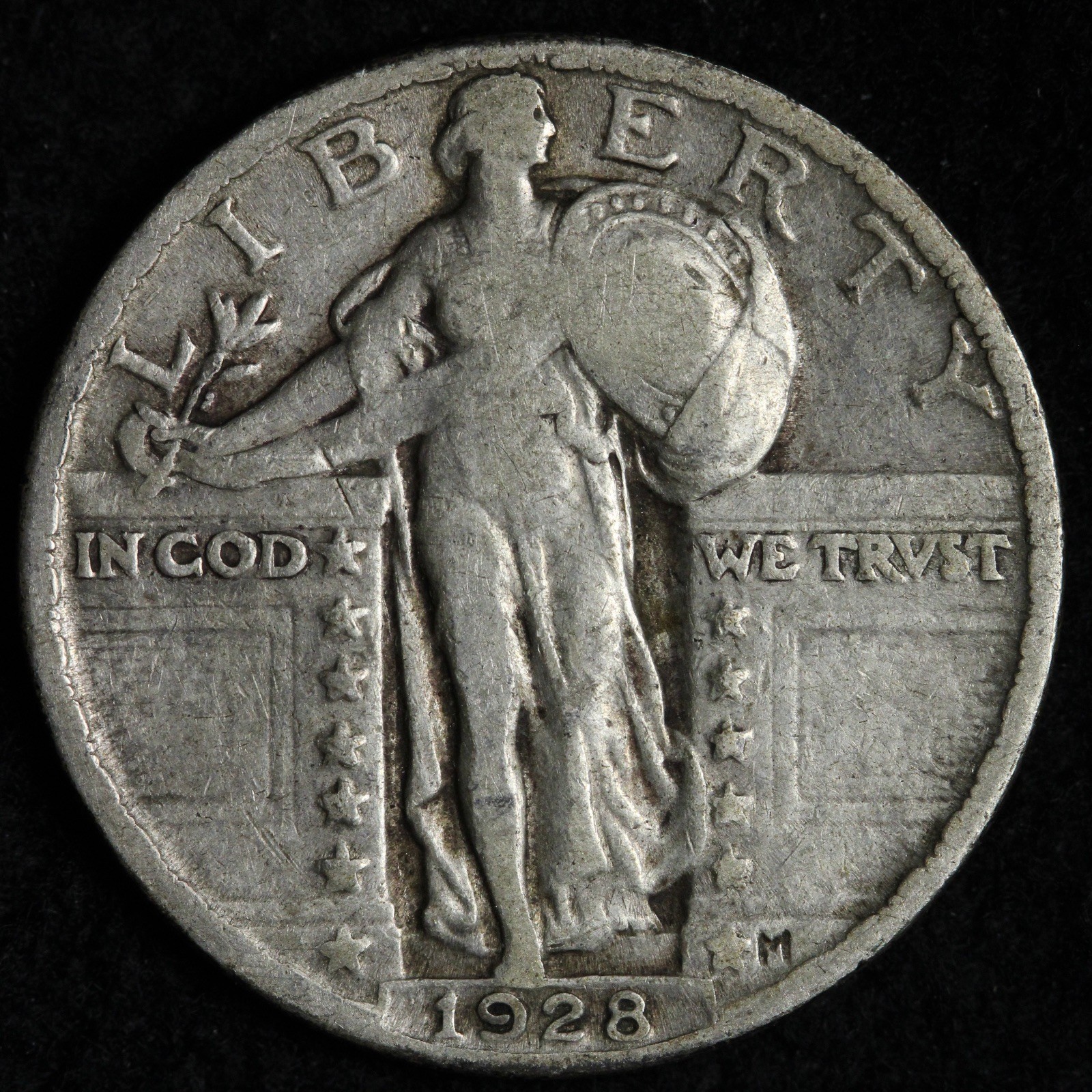 1928 Standing Liberty Silver Quarter VF+ E284 KOIJ