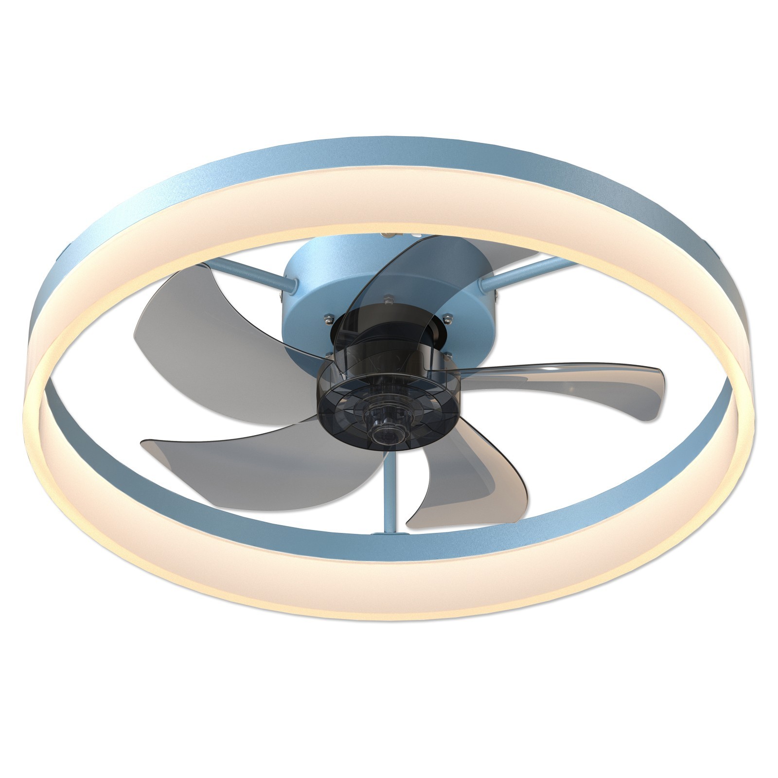 Slim LED Ceiling Fan with Light, Dimmable 3CCT, 21dB Quiet, 6-Speed, Blue