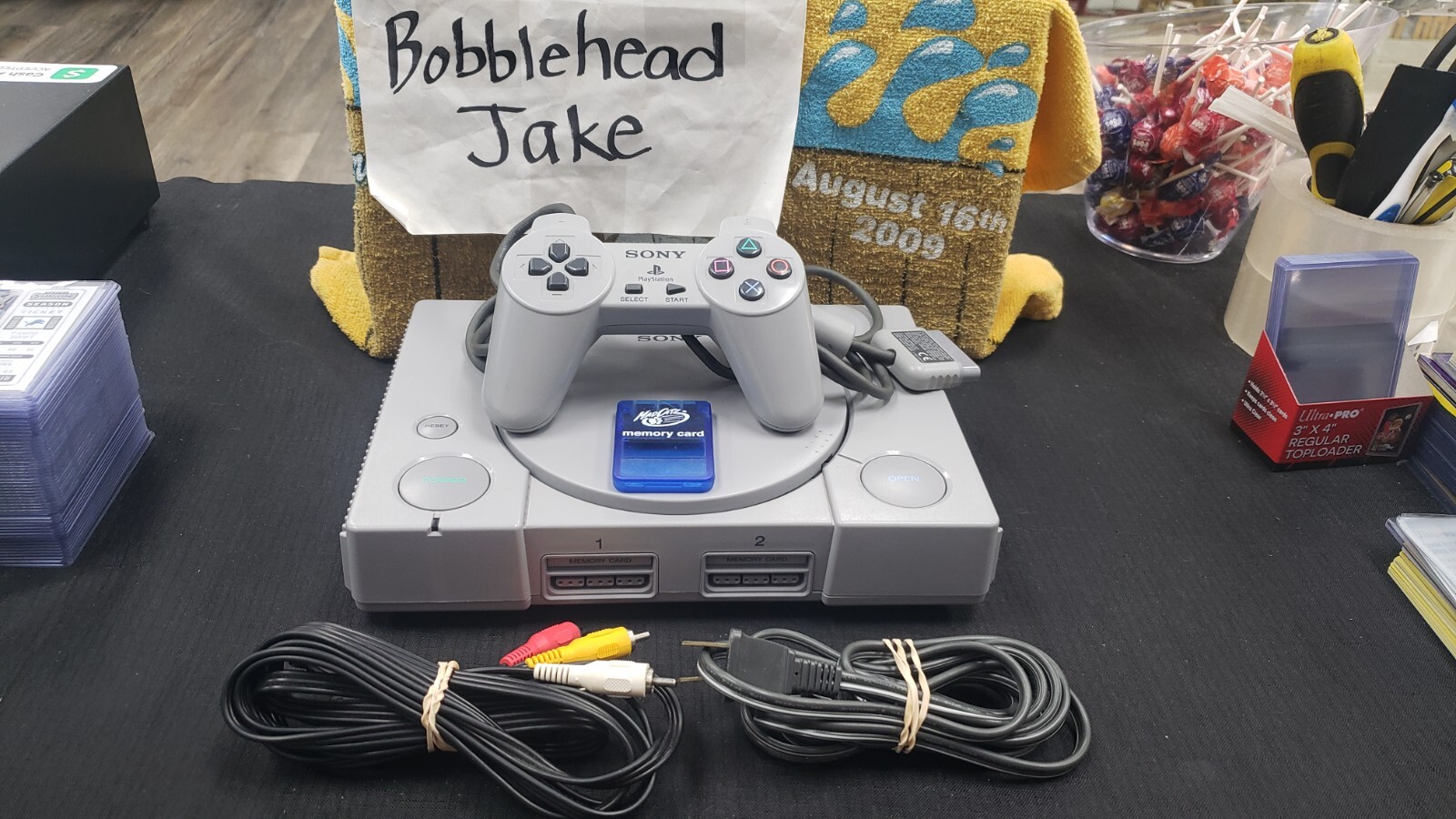 SONY PLAYSTATION PS1 VIDEO GAME CONSOLE 1 CONTROLLER MEMORY CARD CORDS TESTED