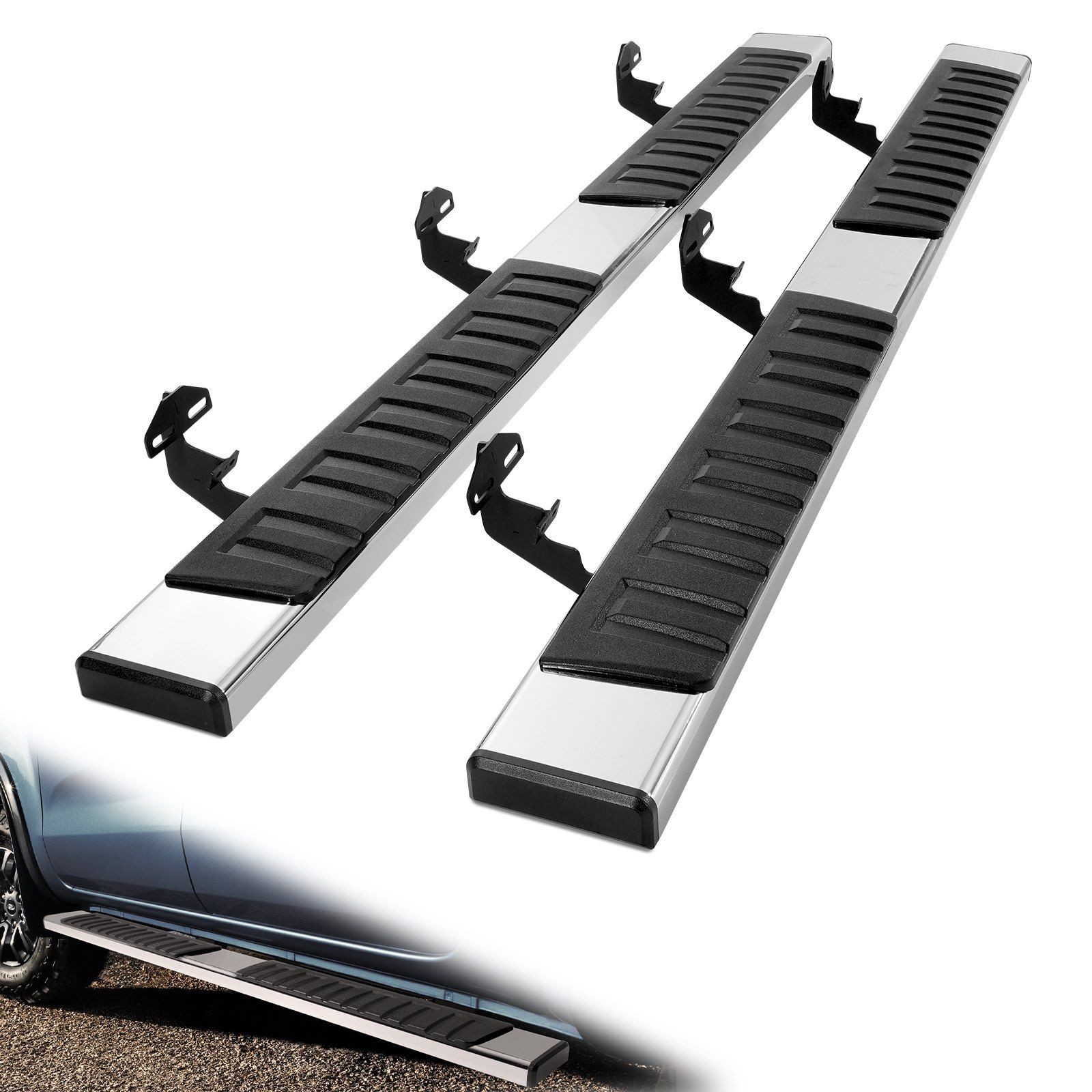 Wide 6in 500lb Strength Running Boards for Ford F150 F250 F350 No Drill Install