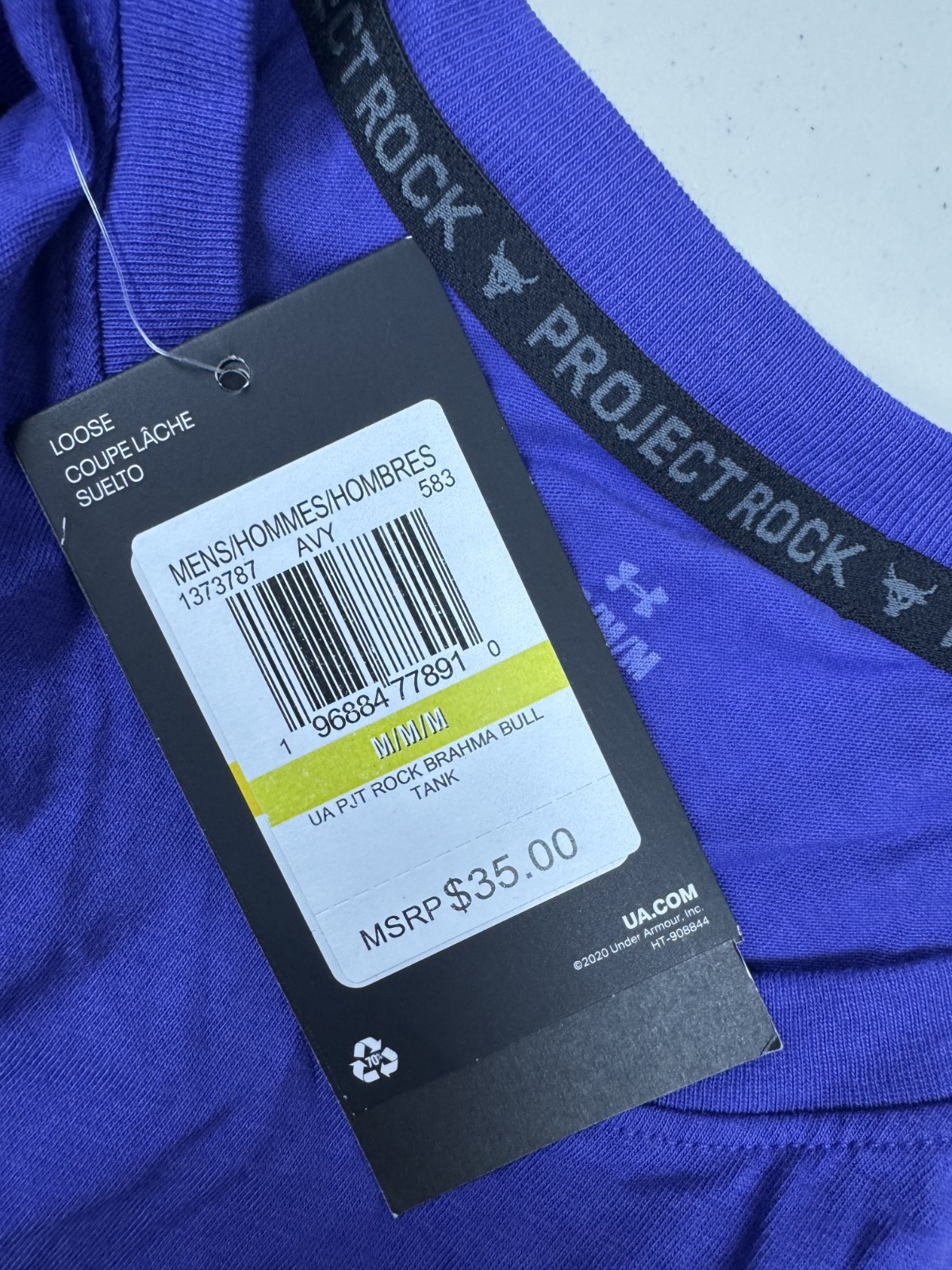 Under Armour Project Rock Brahma Bull Tank Men’s Pick Size Purple 1373787-583
