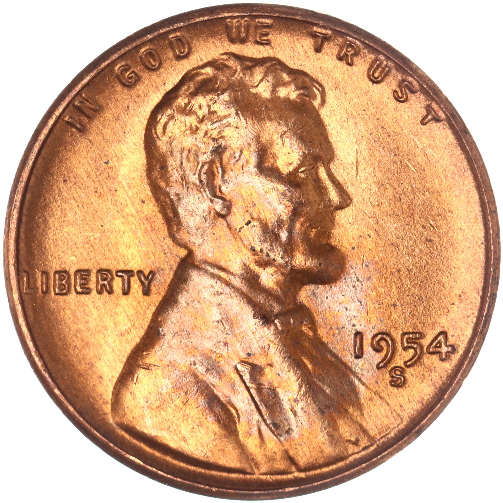 1954 S Lincoln Wheat Cent BU Penny US Coin