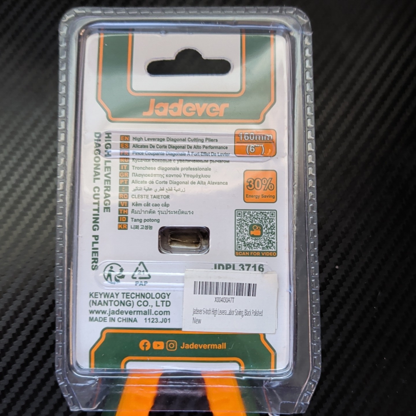 Jadever High Leverage Diagonal Cutting Pliers, 30% Labor Saving, Black Polished
