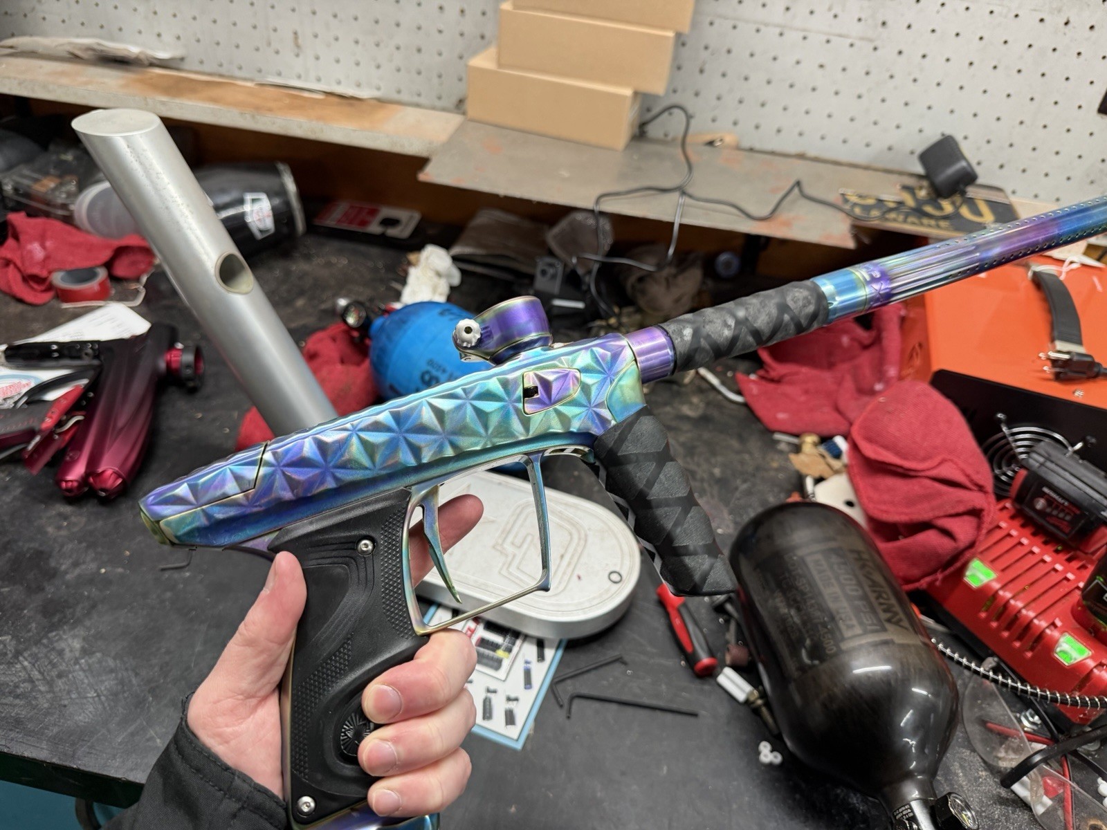 Used Adrenaline TM40 Paintball Marker w/ Mech Frame + Case And Accessories