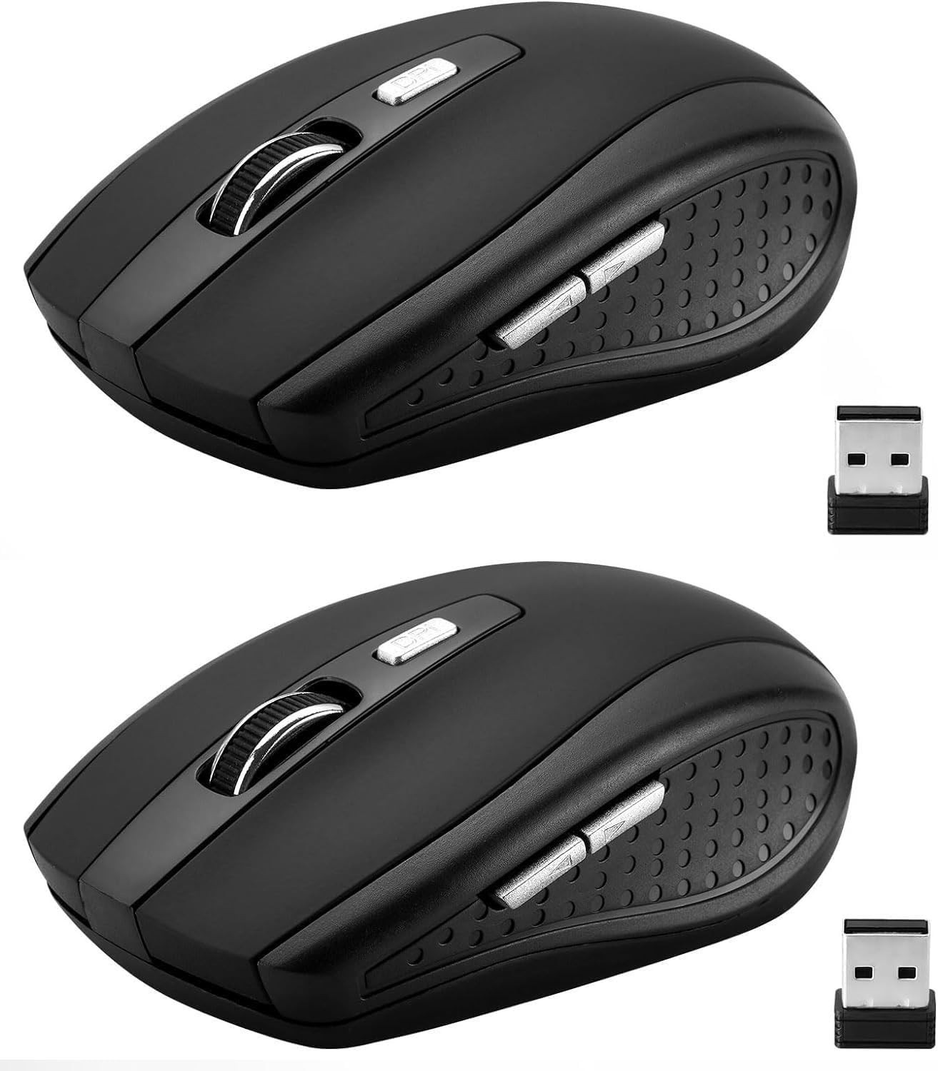 2 Wireless Optical Mouse Mice 2.4GHz USB Receiver For Laptop PC Computer DPI USA