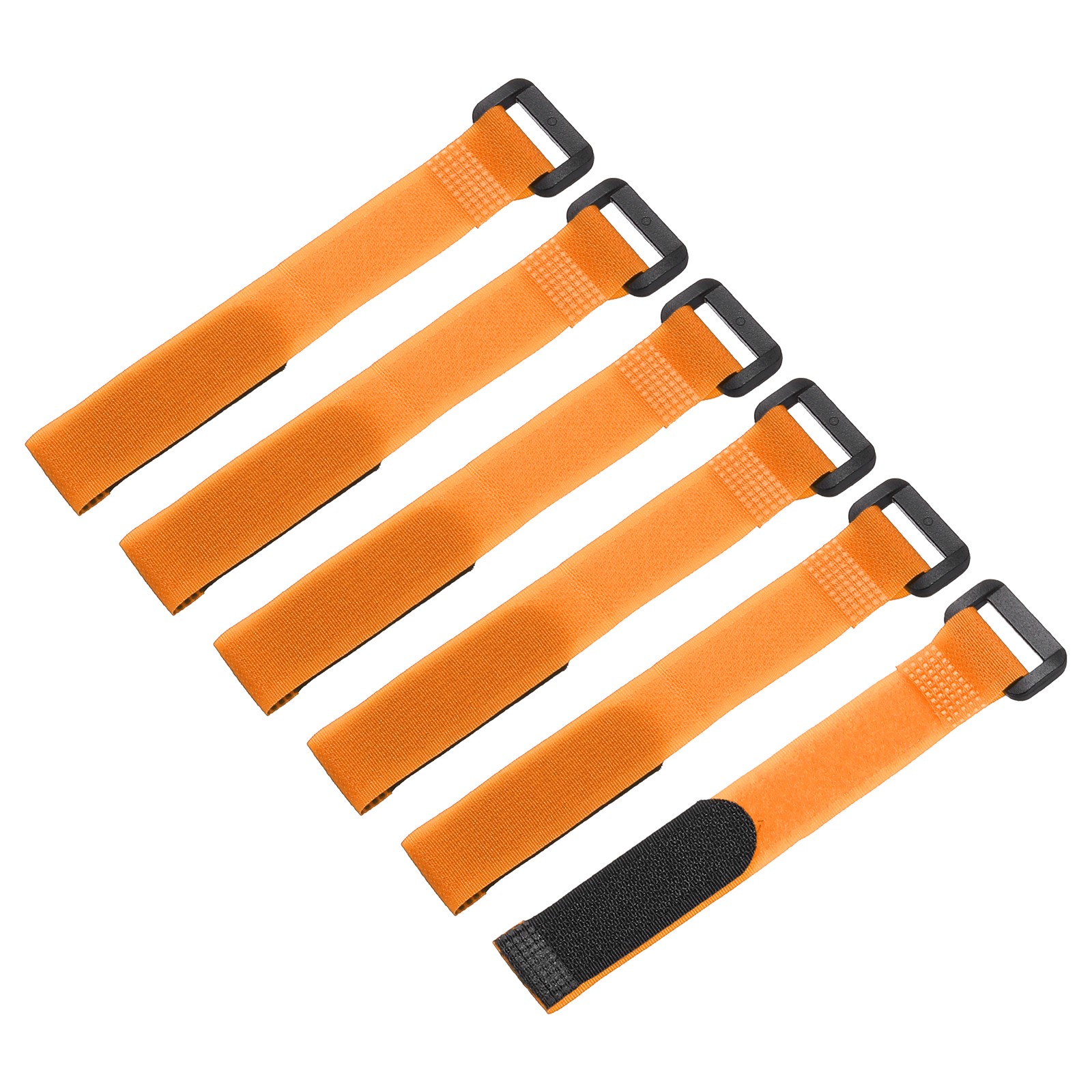 6 x Battery Tie Down Straps,0.8x8" Orange Nylon Hold Down Hook Loop Strap