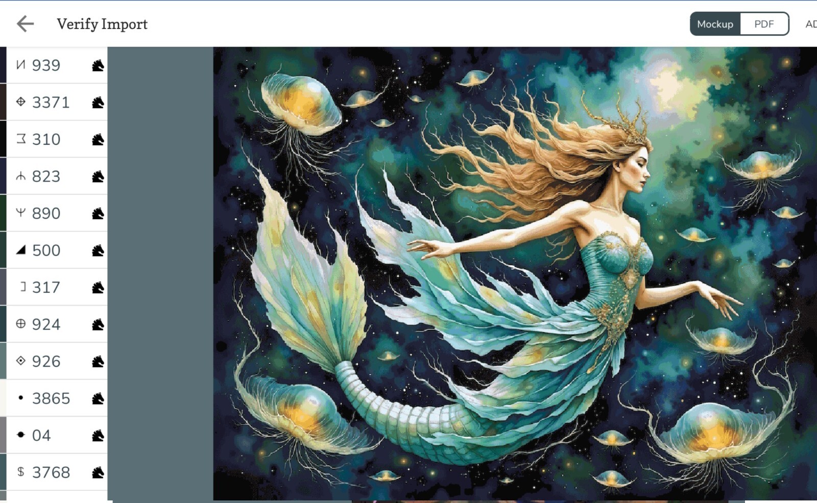 LARGE Mermaid & Jellyfish Cross Stitch Design Includes Full Pattern Keeper File