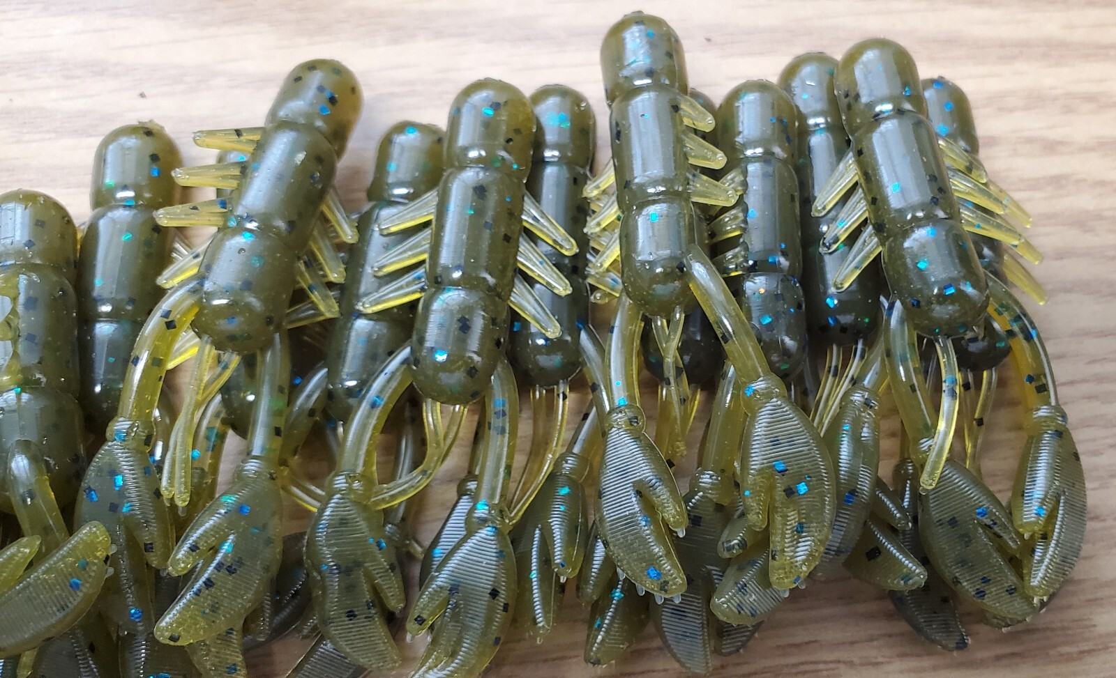 2.75' DROP SHOT CRAW (GREEN PUMPKIN/BLUE FLK) Finesse Worm , HVY GARLIC 15 CT
